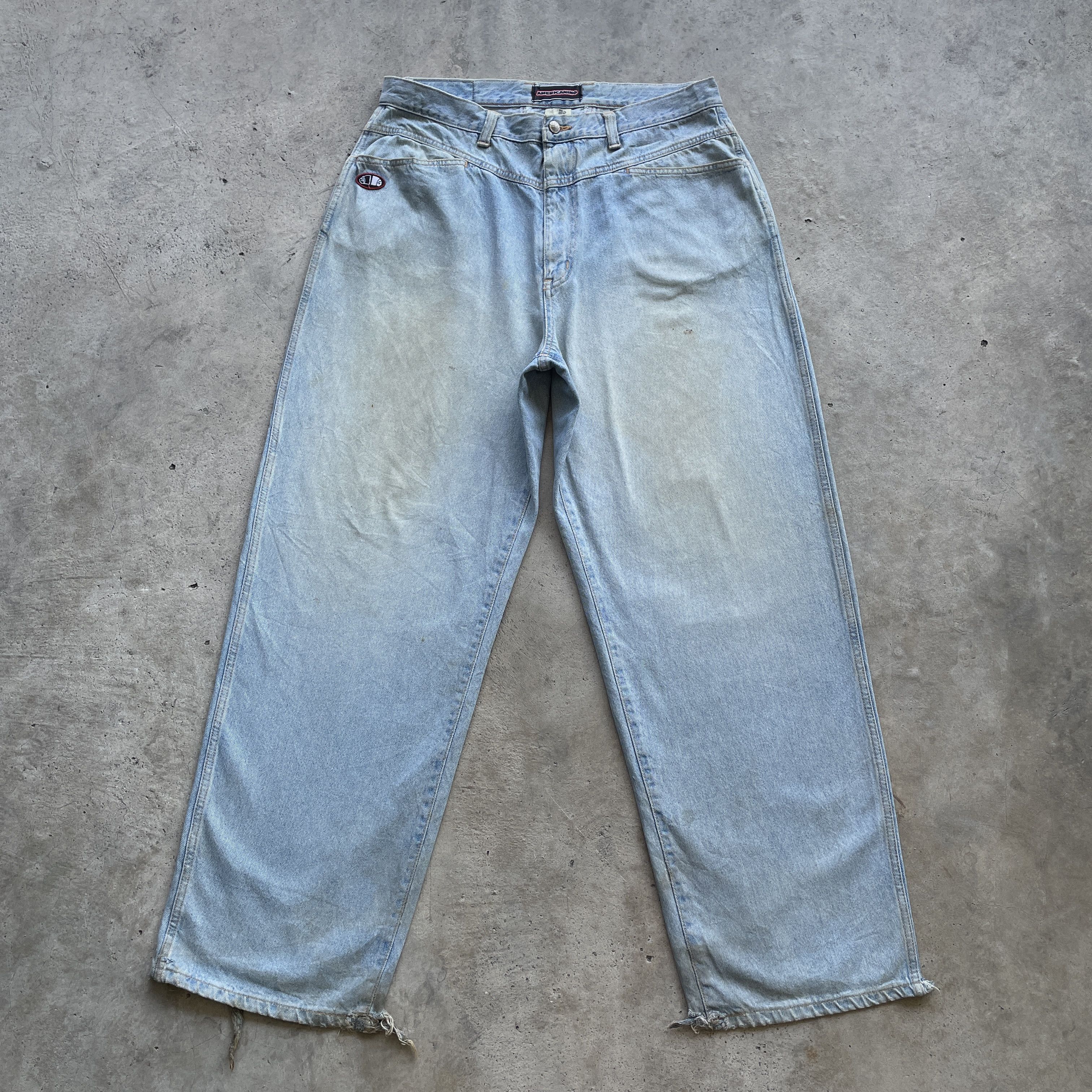 Jean × Vintage Vintage Americano Rusty/Dirty Denim Pants Baggy Jeans Size US 35 - 2 Thumbnail
