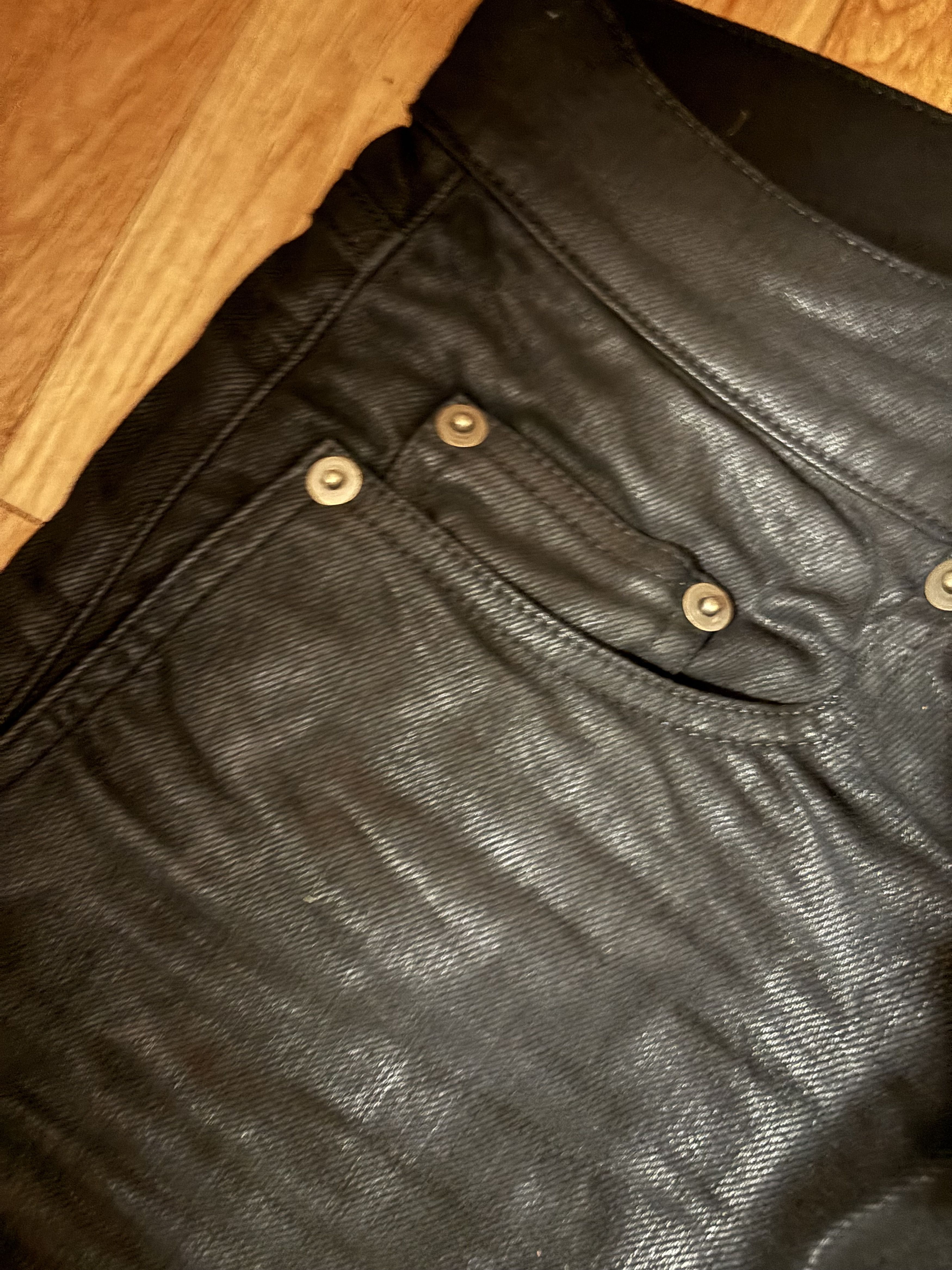 Saint Laurent Paris SLP Waxed Black Jeans Hedi Era Size US 30 / EU 46 - 6 Thumbnail