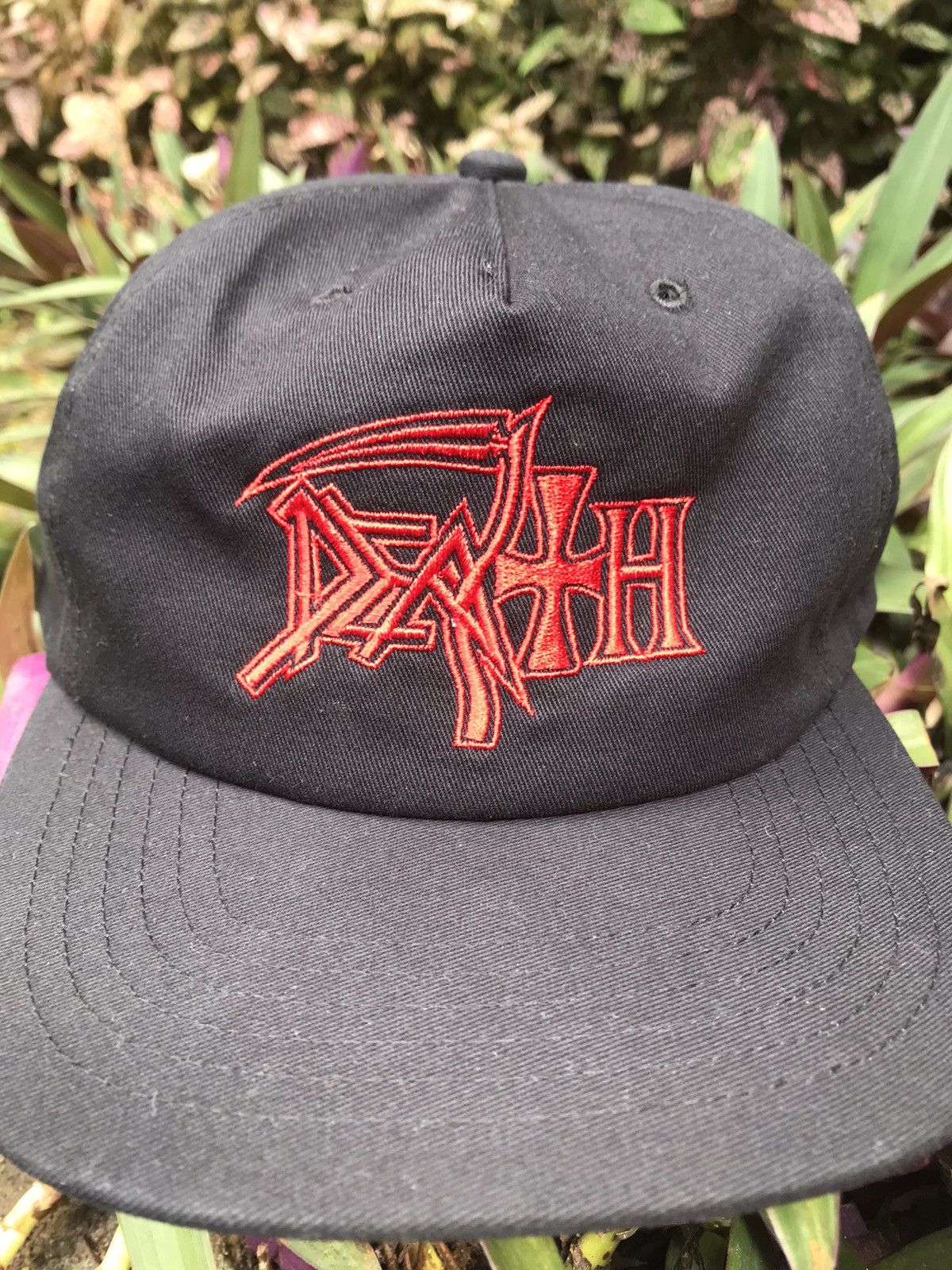 Band Tees Death Embroidery Logo Unstructured snapback Band Hats Size ONE SIZE - 1 Thumbnail
