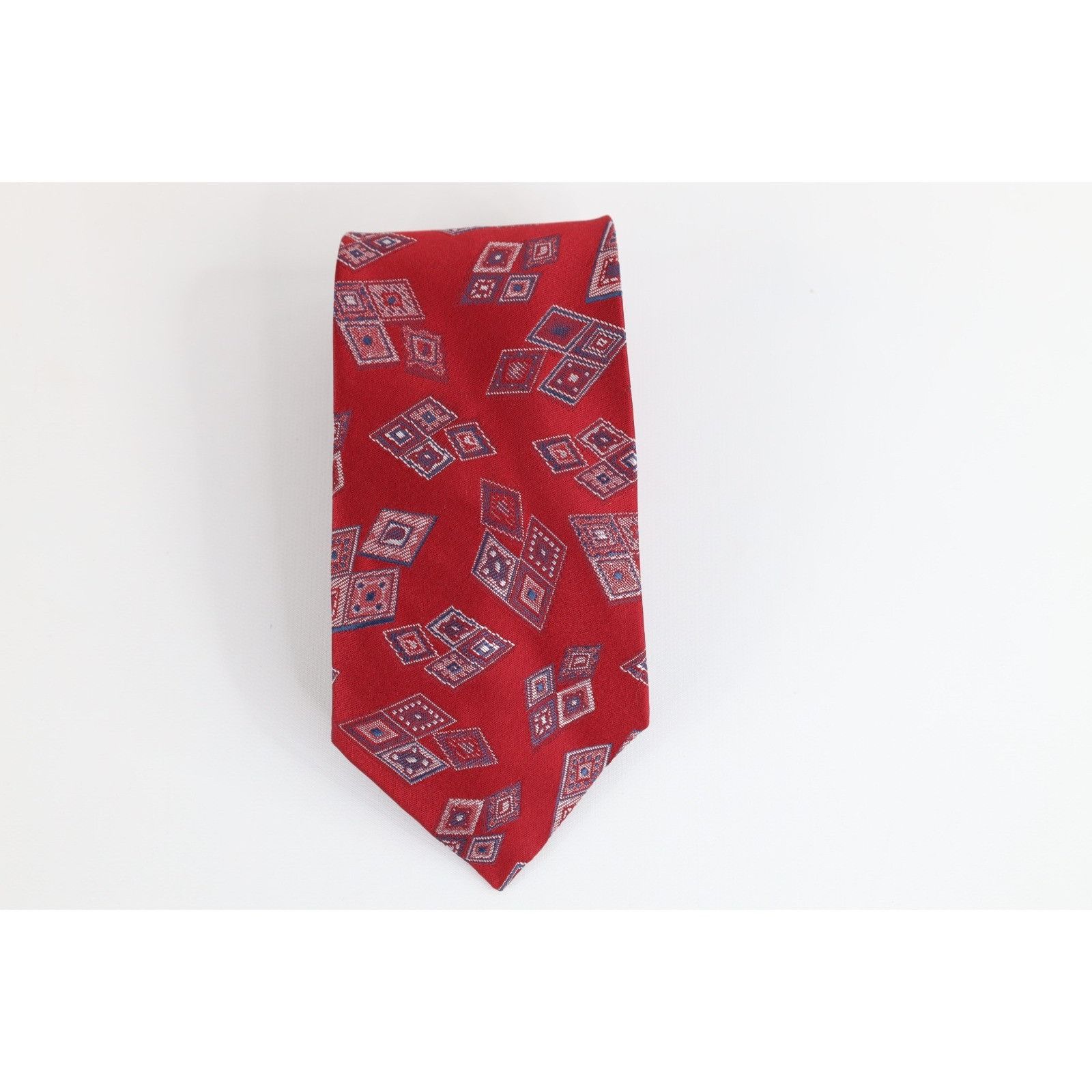 Vintage Vintage 90s Streetwear Geometric Diamond Neck Tie Wedding Size ONE SIZE - 1 Thumbnail