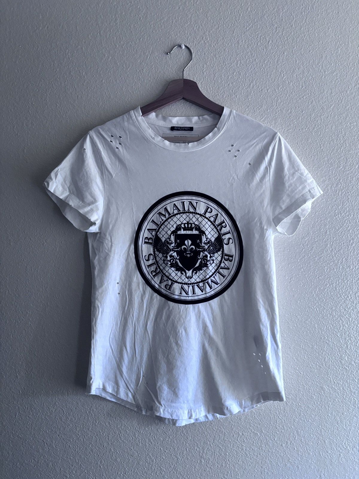 Balmain ss18 Balmain distressed shirt Size US M / EU 48-50 / 2 - 1 Thumbnail