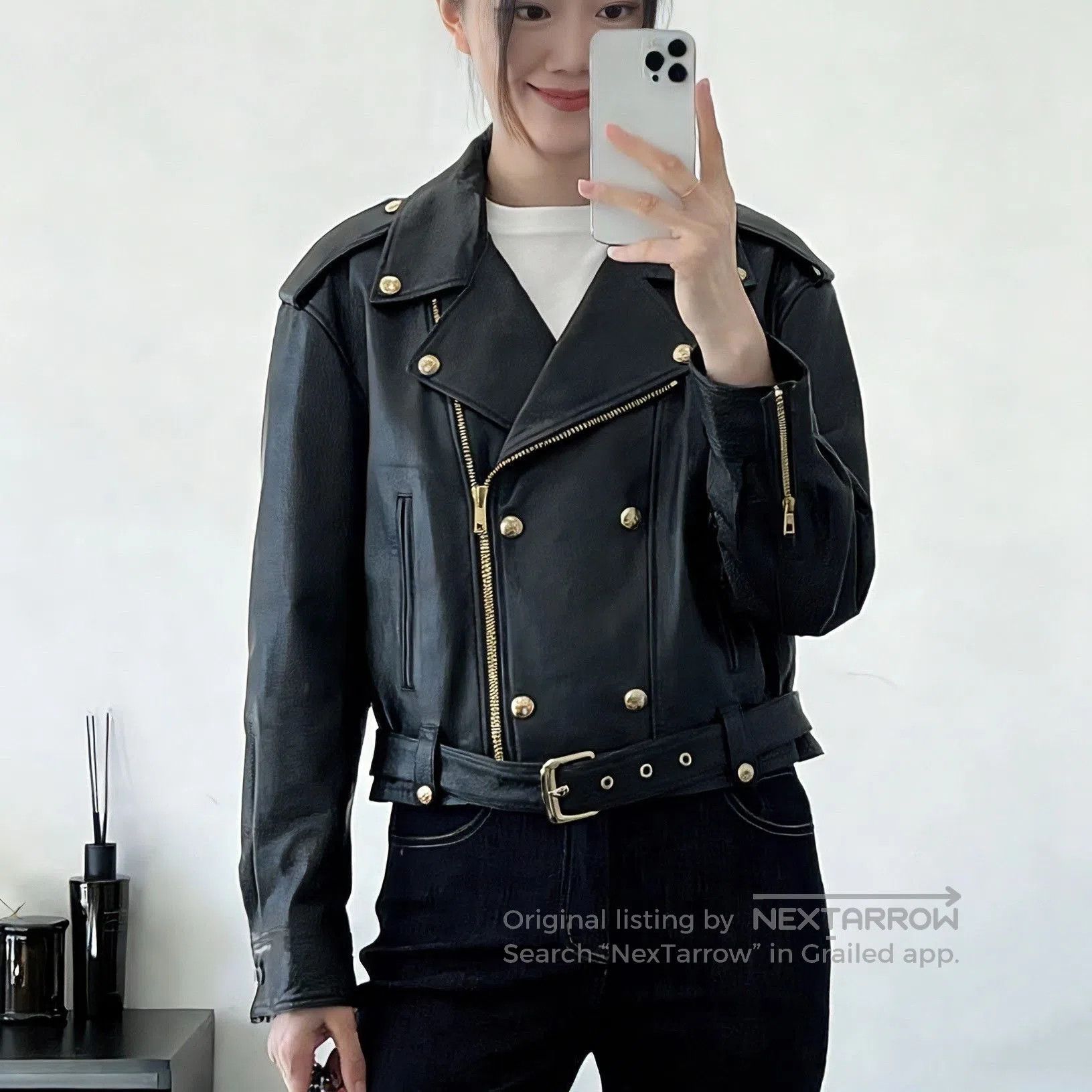 Celine CELINE SS23 Solid Zip Trapezoid Collar Leather Jacket. Size XS / US 0-2 / IT 36-38 - 8 Thumbnail