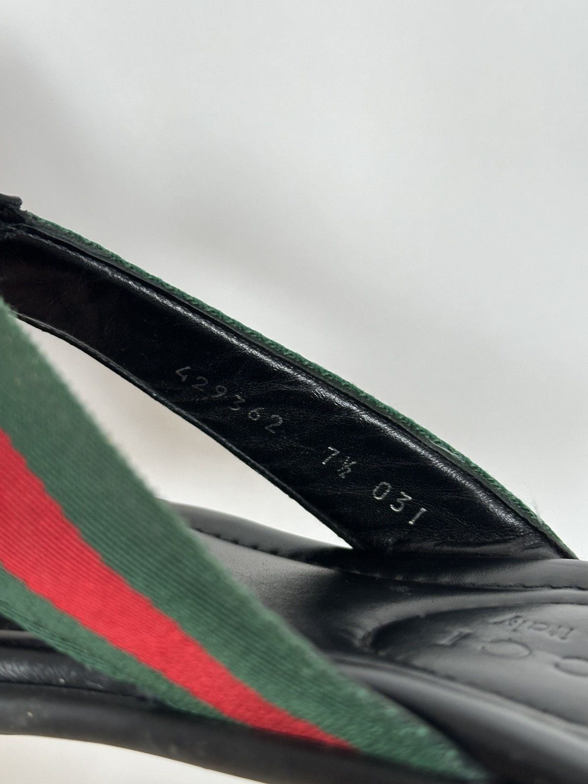 Gucci Gucci Black Leather Web Trimm Stripe Sandals interlocking Size US 10 / IT 40 - 10 Thumbnail