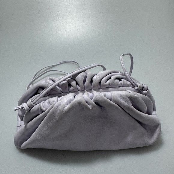 Bottega Veneta Bottega Veneta Mini Leather Pouch Clutch Crossbody Bag Purpl Size ONE SIZE - 2 Thumbnail