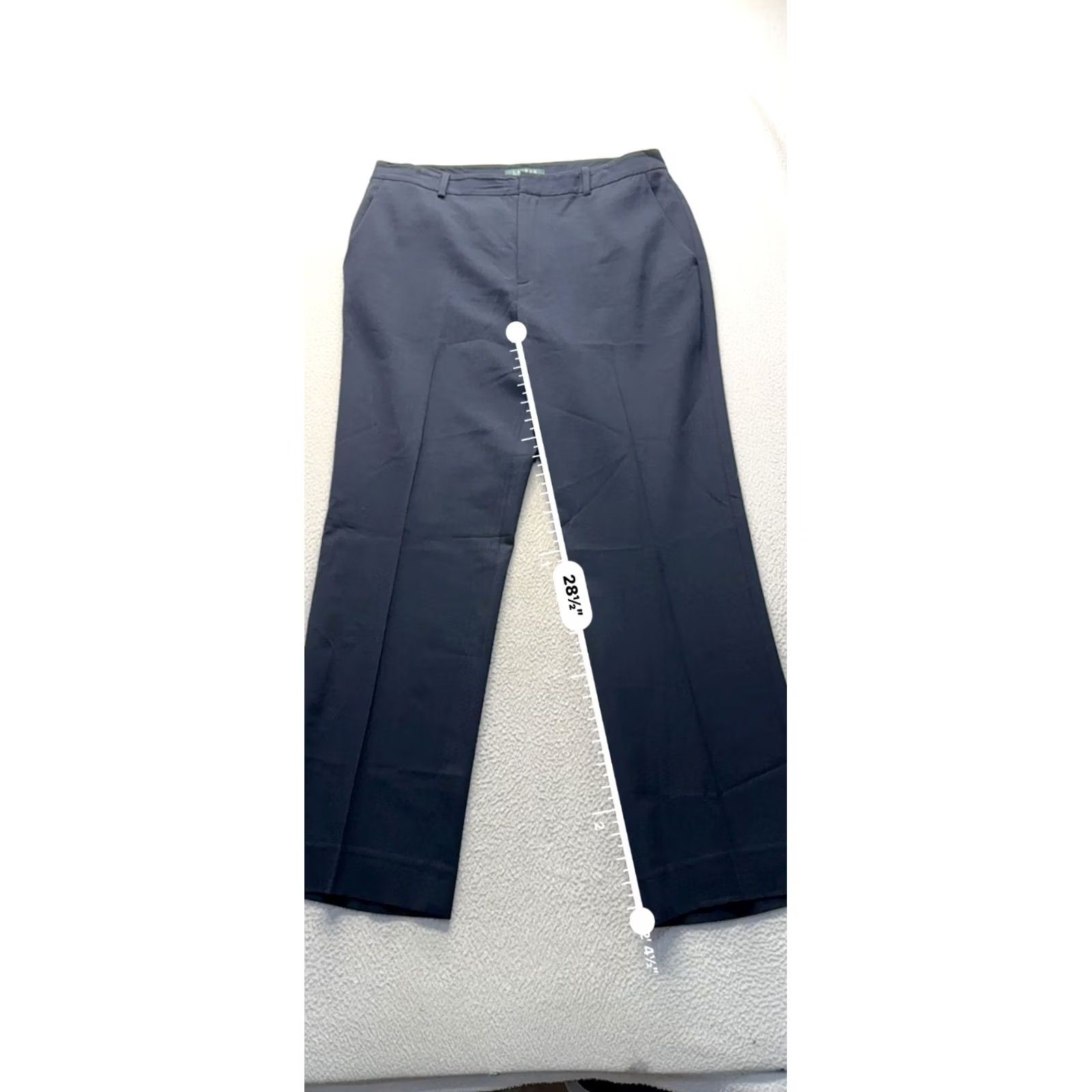 Ralph Lauren Lauren Ralph Lauren Navy Wool/Spandex Dress Pants Size 12 Womens Vintage Classic Fit Trousers 34in Navy 12 Size 34" / US 12 / IT 48 - 7 Thumbnail