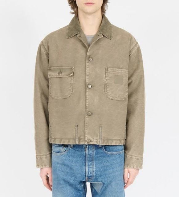 Maison Margiela o1w1db10526 Corduroy-Trimmed Distressed Denim Jacket Beige Size US L / EU 52-54 / 3 - 1 Thumbnail