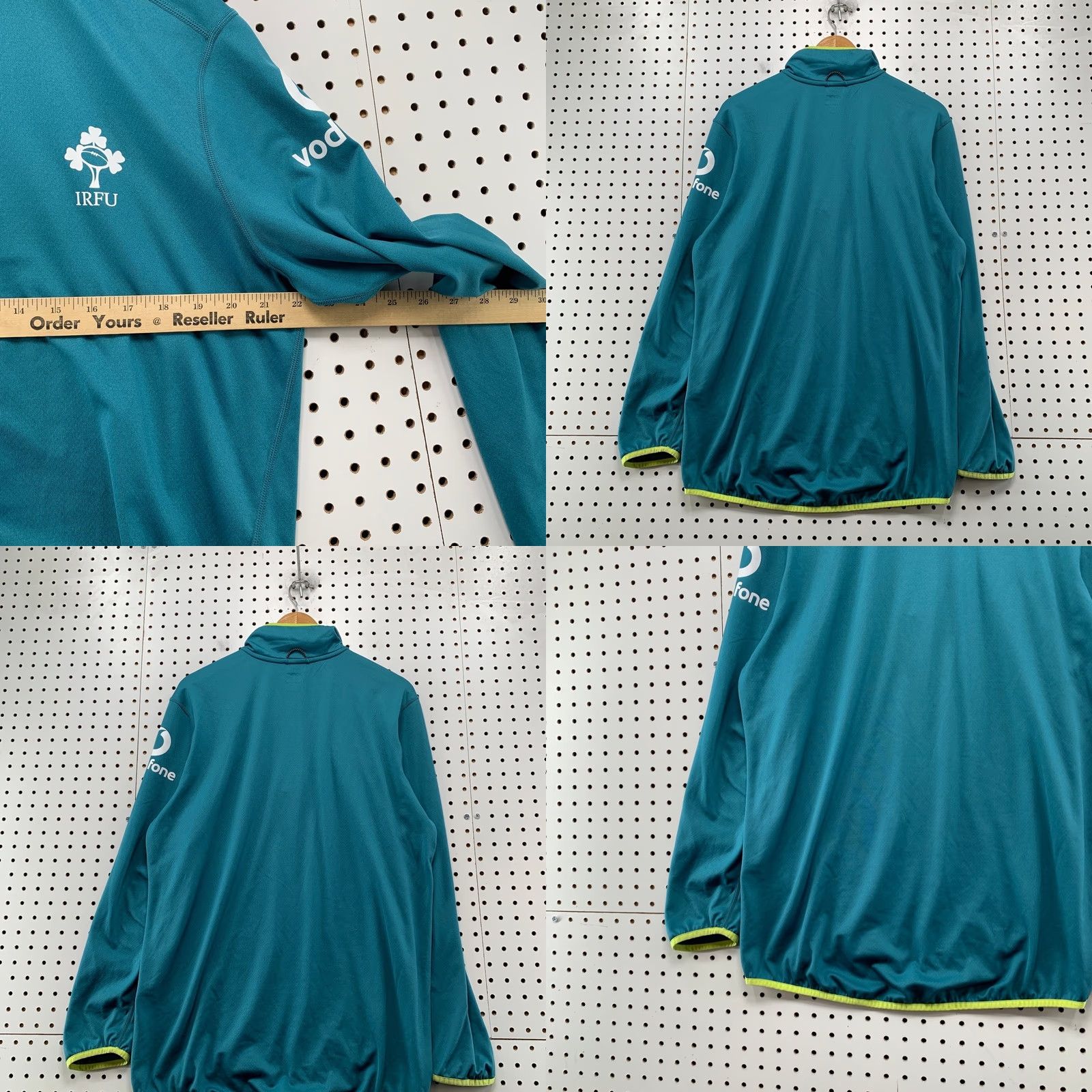 Vintage Canterbury Ireland IRFU 1/4 Quarter Zip Pullover Mens Large Teal Rugby Shirt Size US L / EU 52-54 / 3 - 9 Thumbnail
