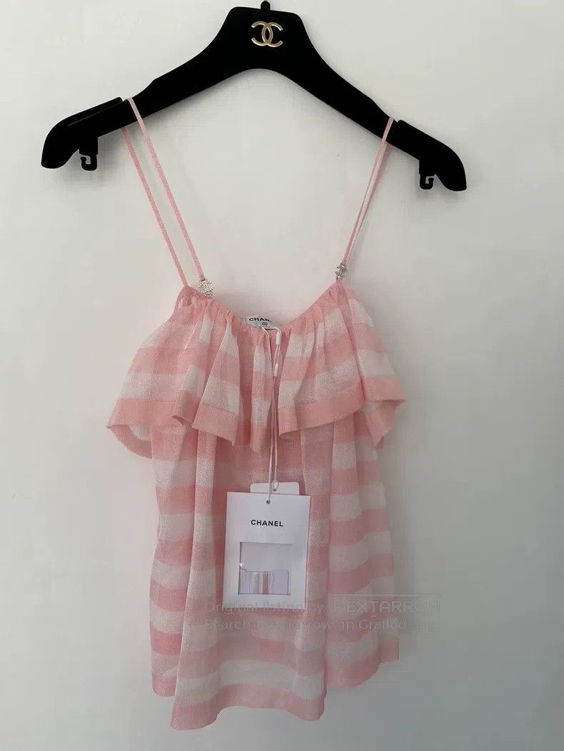 Chanel Chanel Pink striped suspenders Size XS / US 0-2 / IT 36-38 - 1 Thumbnail