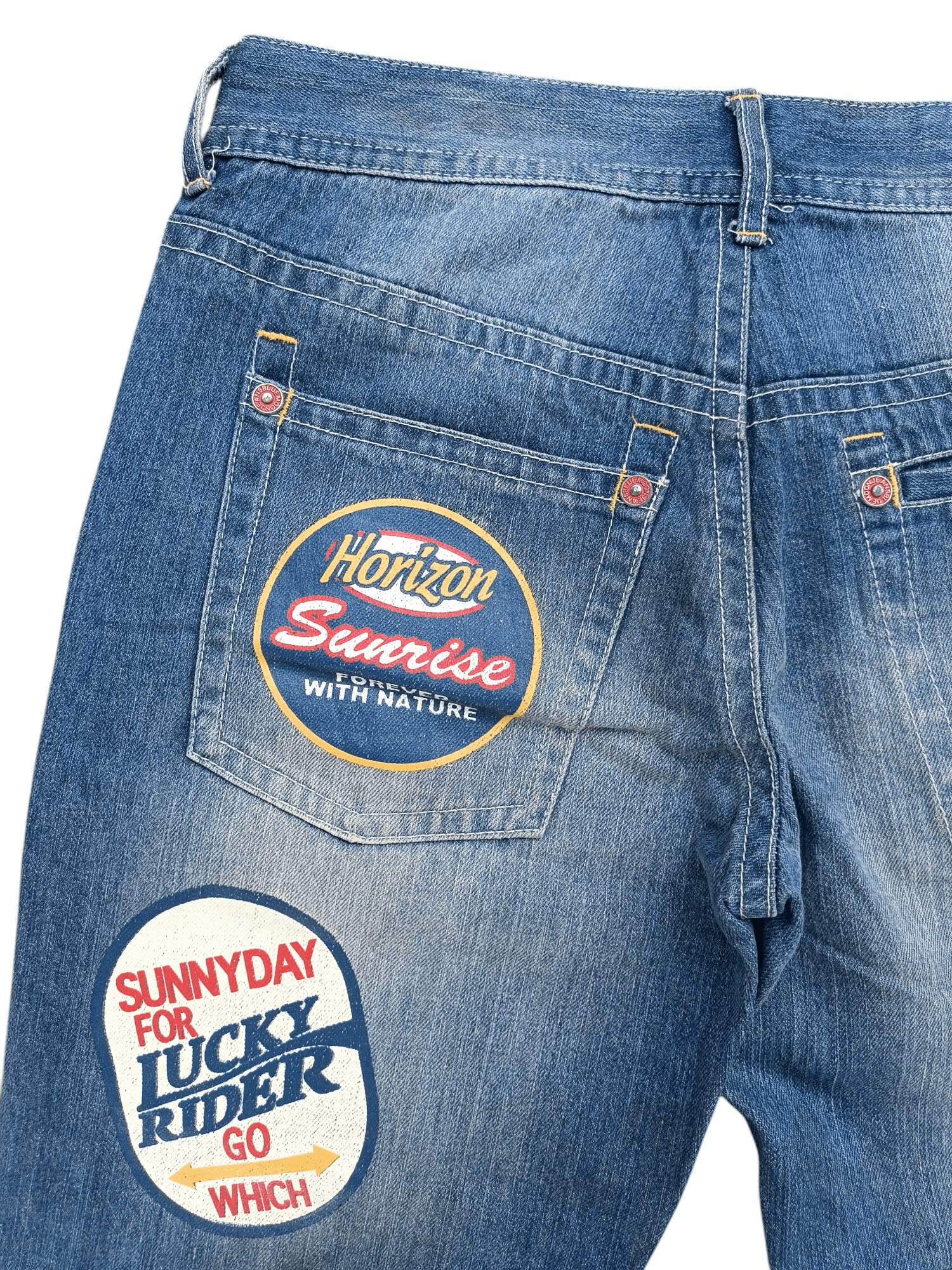 Designer × Japanese Brand × Vintage VINTAGE BLUE MOON BLUE FLORIDA 93 SURFING PAINT DESIGN DENIM Size US 32 / EU 48 - 14 Thumbnail