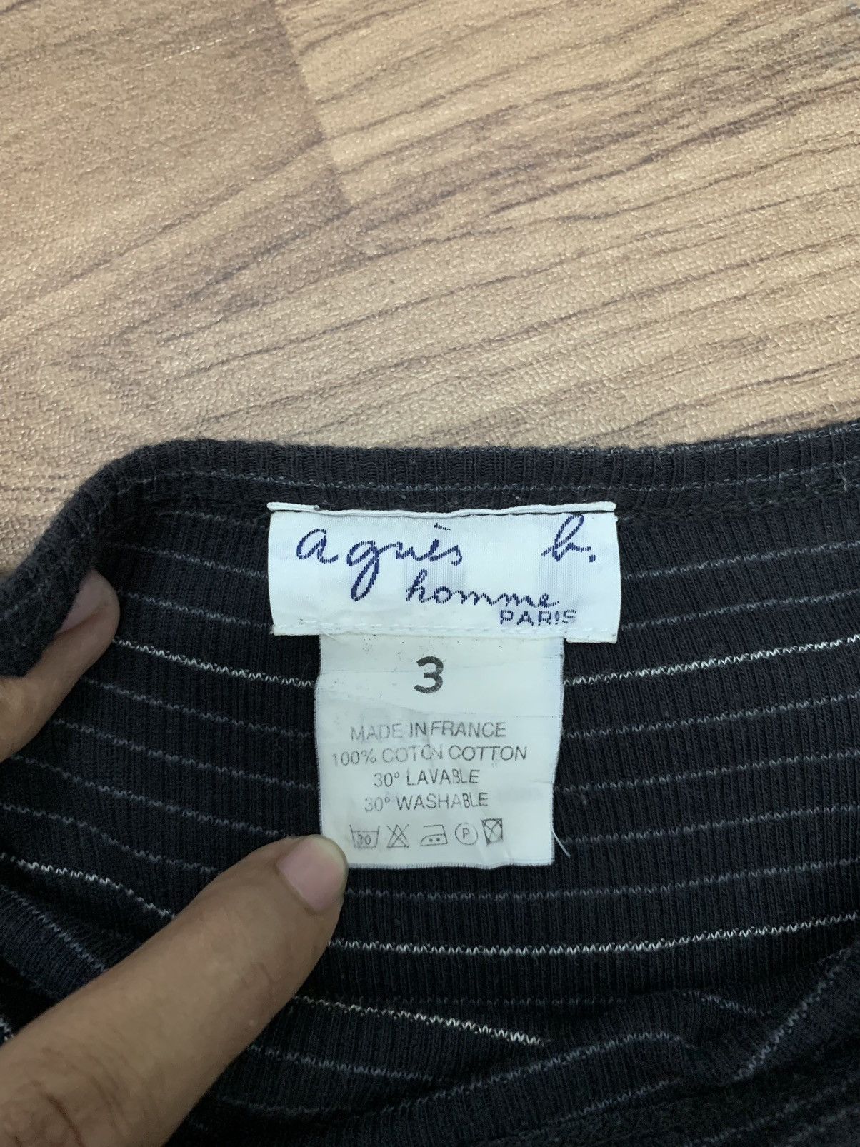 Japanese Brand Agnes B Homme Paris Stripe Tee Size S / US 4 / IT 40 - 4 Thumbnail