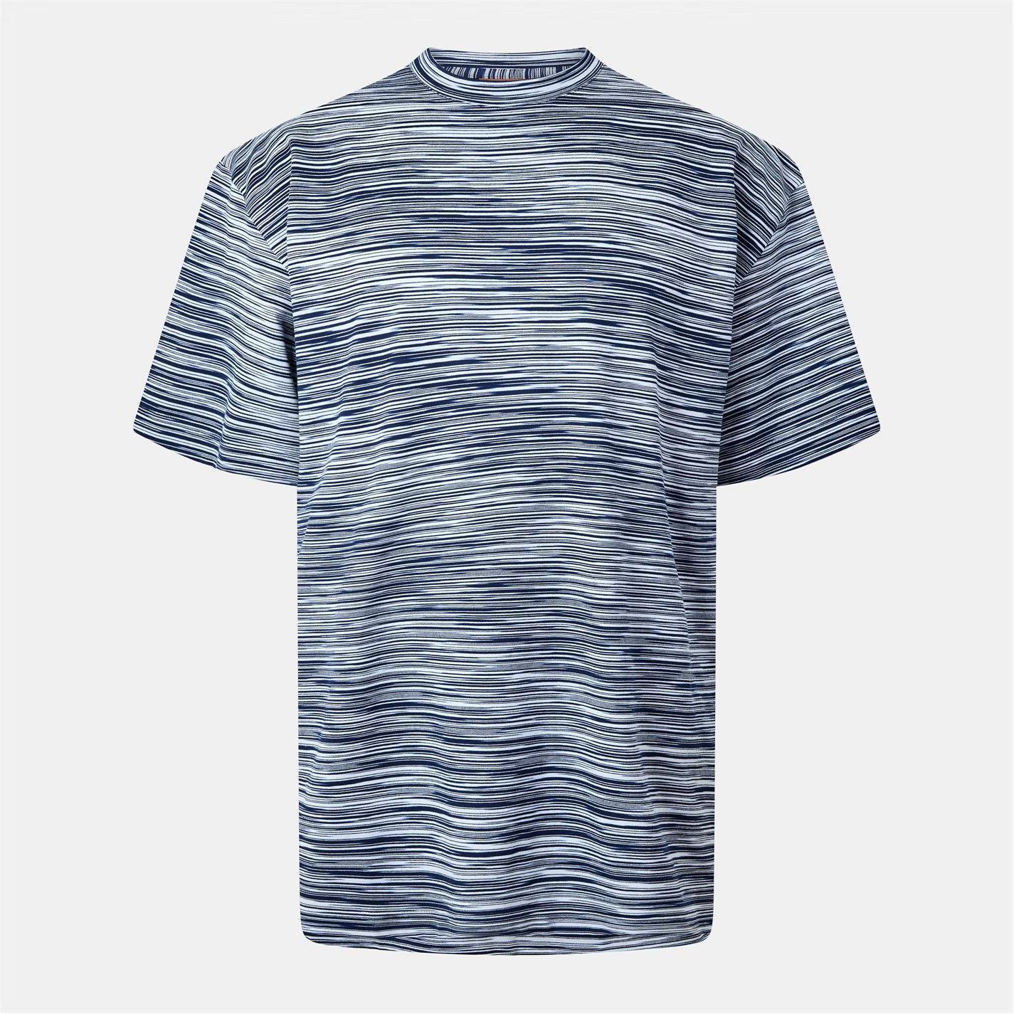 Missoni o1g2r1mq0426 Striped Short Sleeved T-Shirt in Navy/White Size US M / EU 48-50 / 2 - 1 Thumbnail