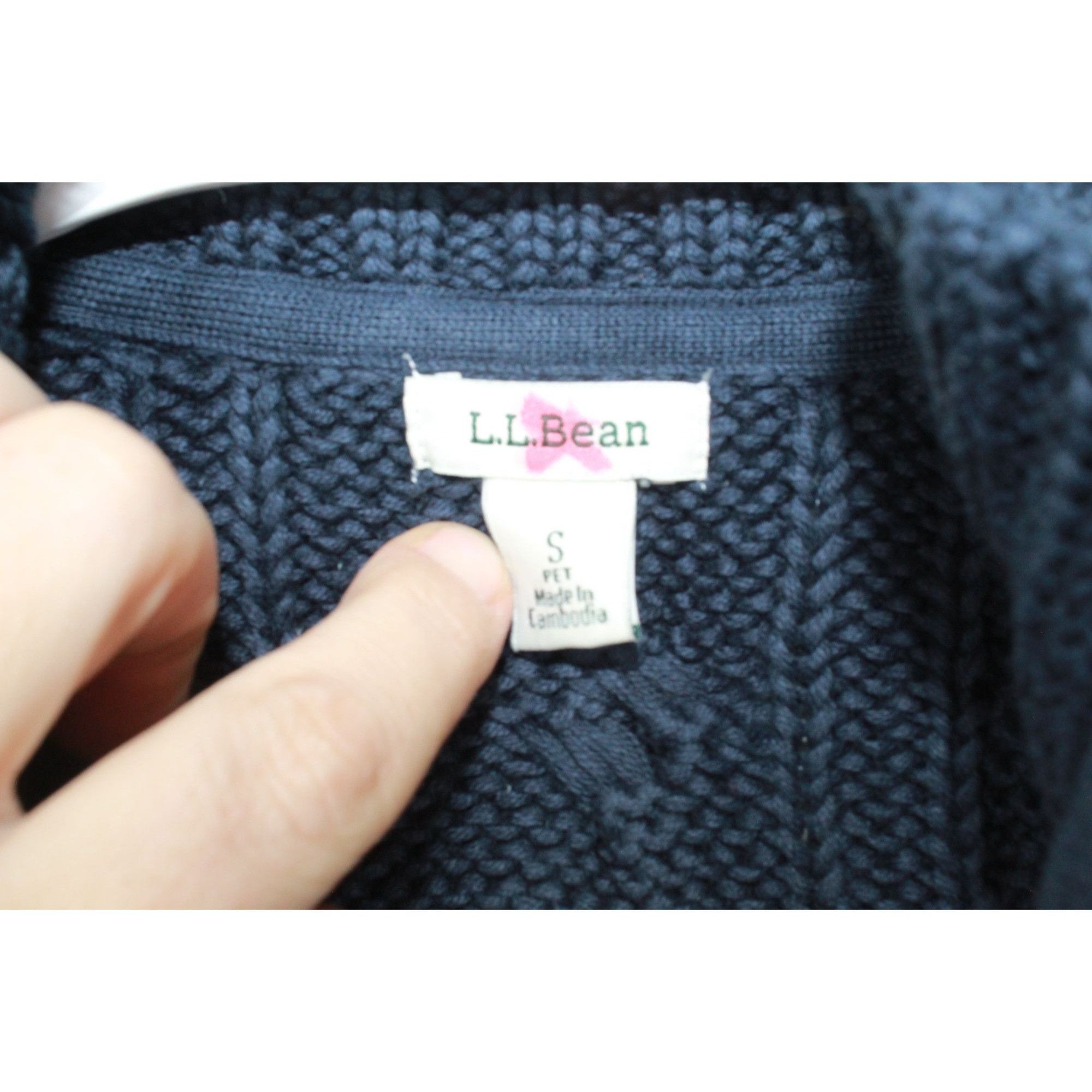 L.L. Bean LL Bean Women's Double L Cable Sweater Zip Cardigan Blue Siz Size S / US 4 / IT 40 - 3 Thumbnail