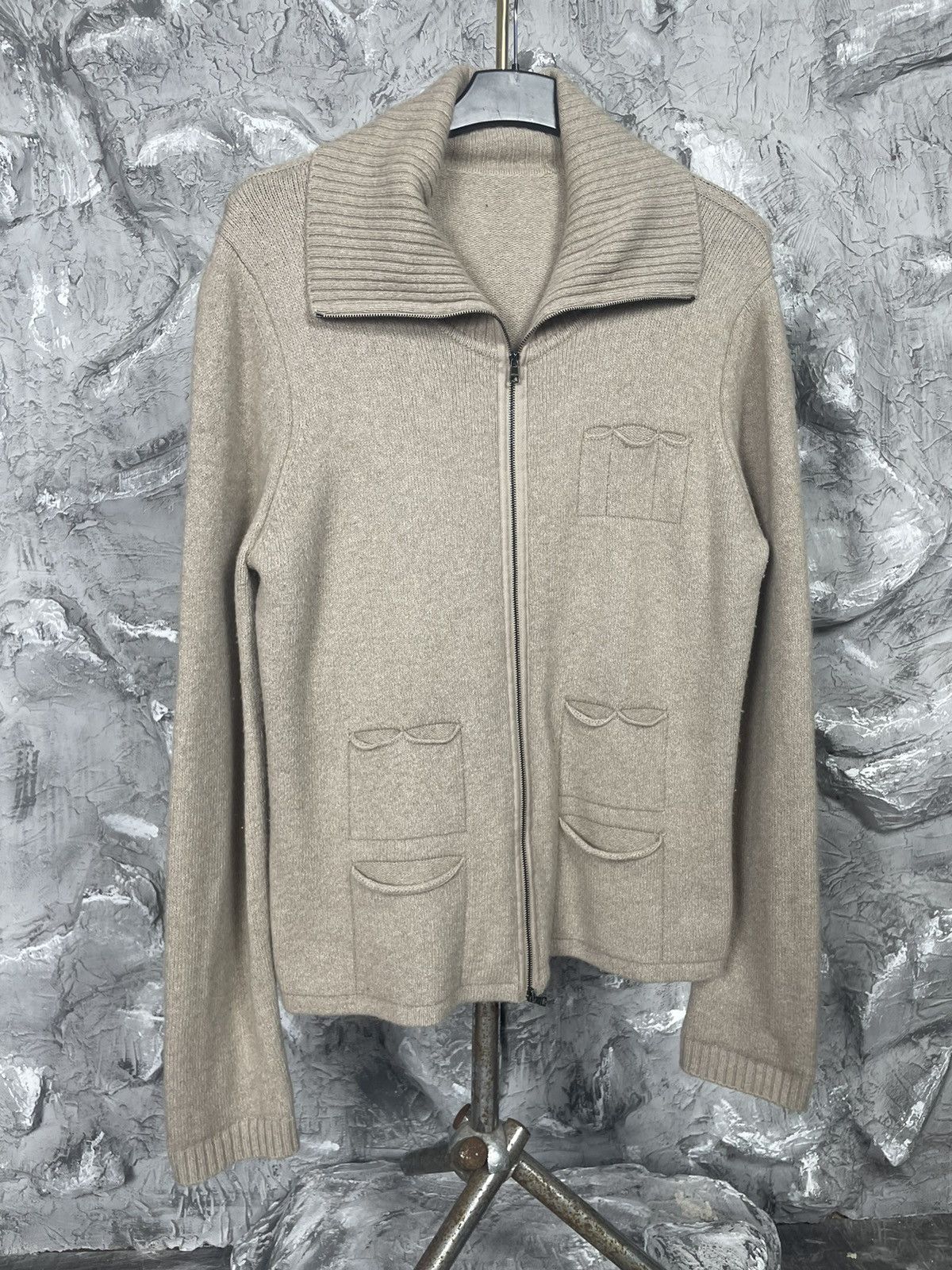 Designer × Japanese Brand Multipocket Y2K Zip Knit Sweater Maison Margiela Yohji Style Size US L / EU 52-54 / 3 - 4 Thumbnail