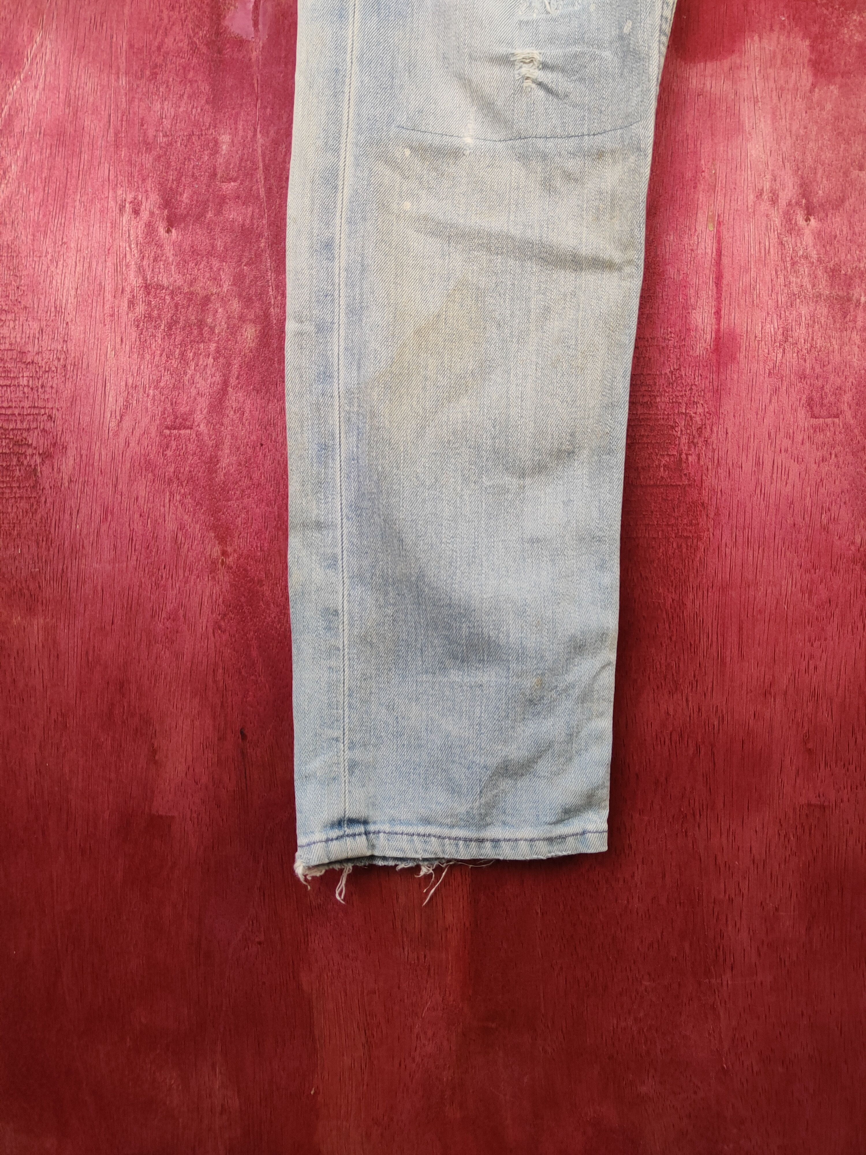 Japanese Brand Bayflow Blue Faded Distressed patchwork Denim #S1483 Size US 30 / EU 46 - 5 Thumbnail