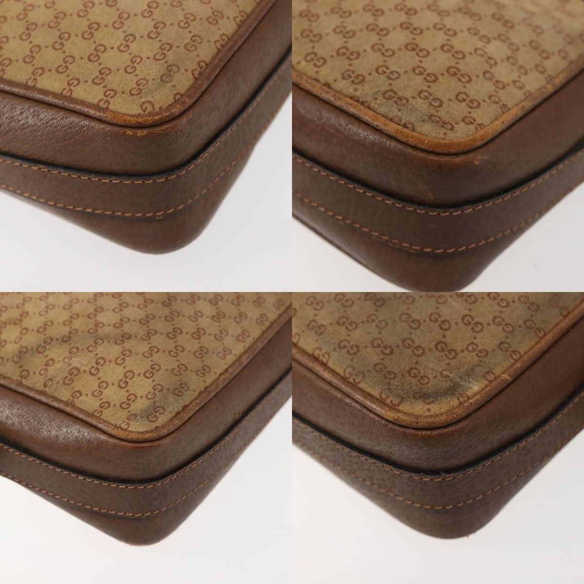 Gucci GUCCI Micro GG Canvas Shoulder Bag Suede Beige Gold Size ONE SIZE - 10 Thumbnail