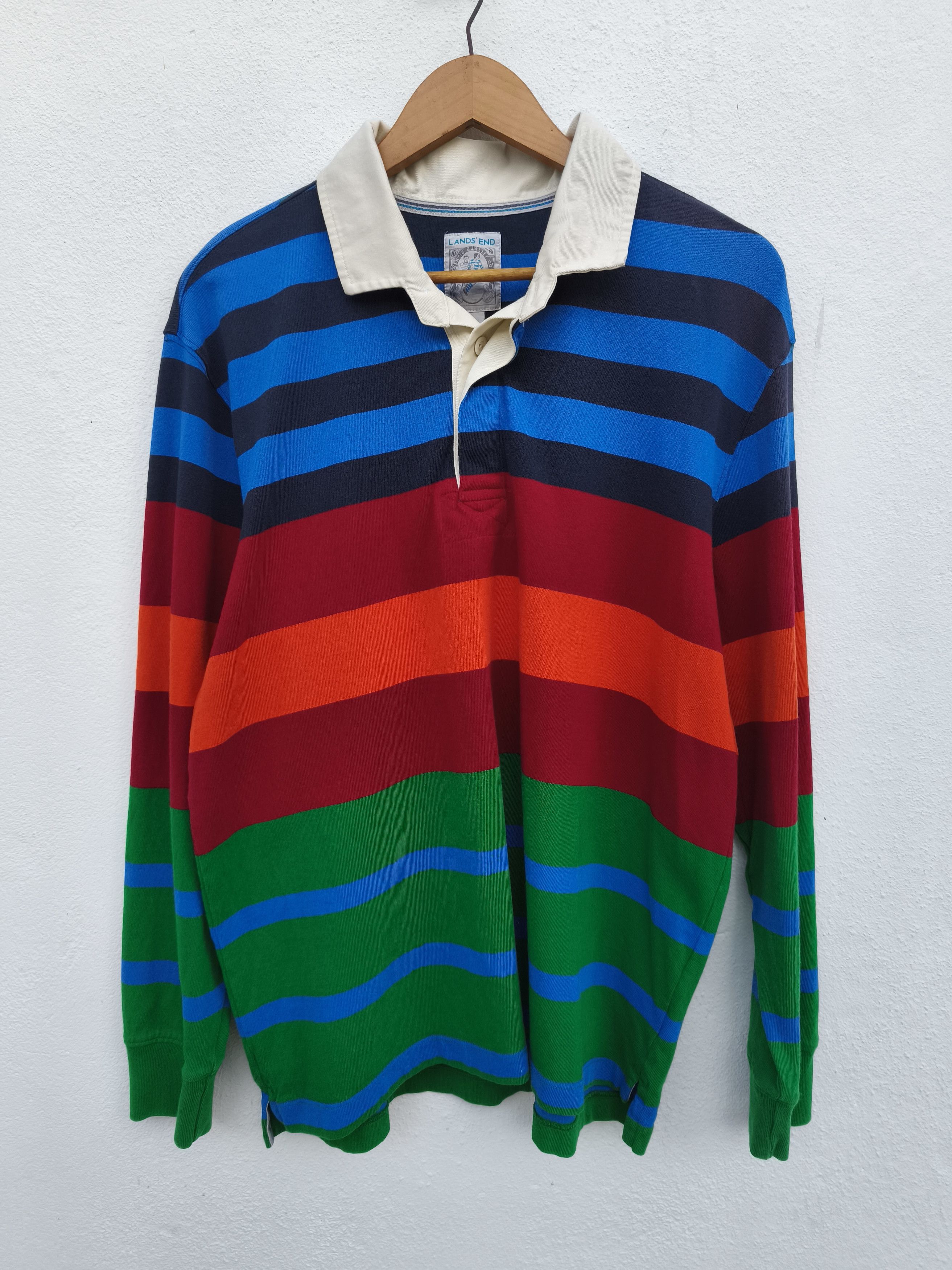 Lands' End Y2k Lands End Polo Rugby stripes multicolor Size US L / EU 52-54 / 3 - 1 Thumbnail