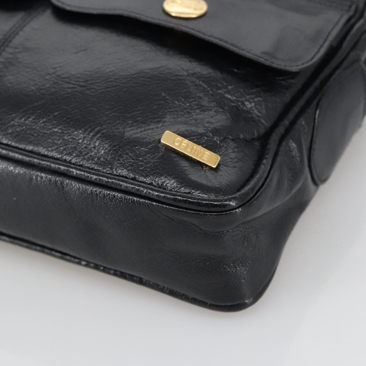 Celine CELINE Shoulder Bag Leather Black Gold Size ONE SIZE - 9 Thumbnail