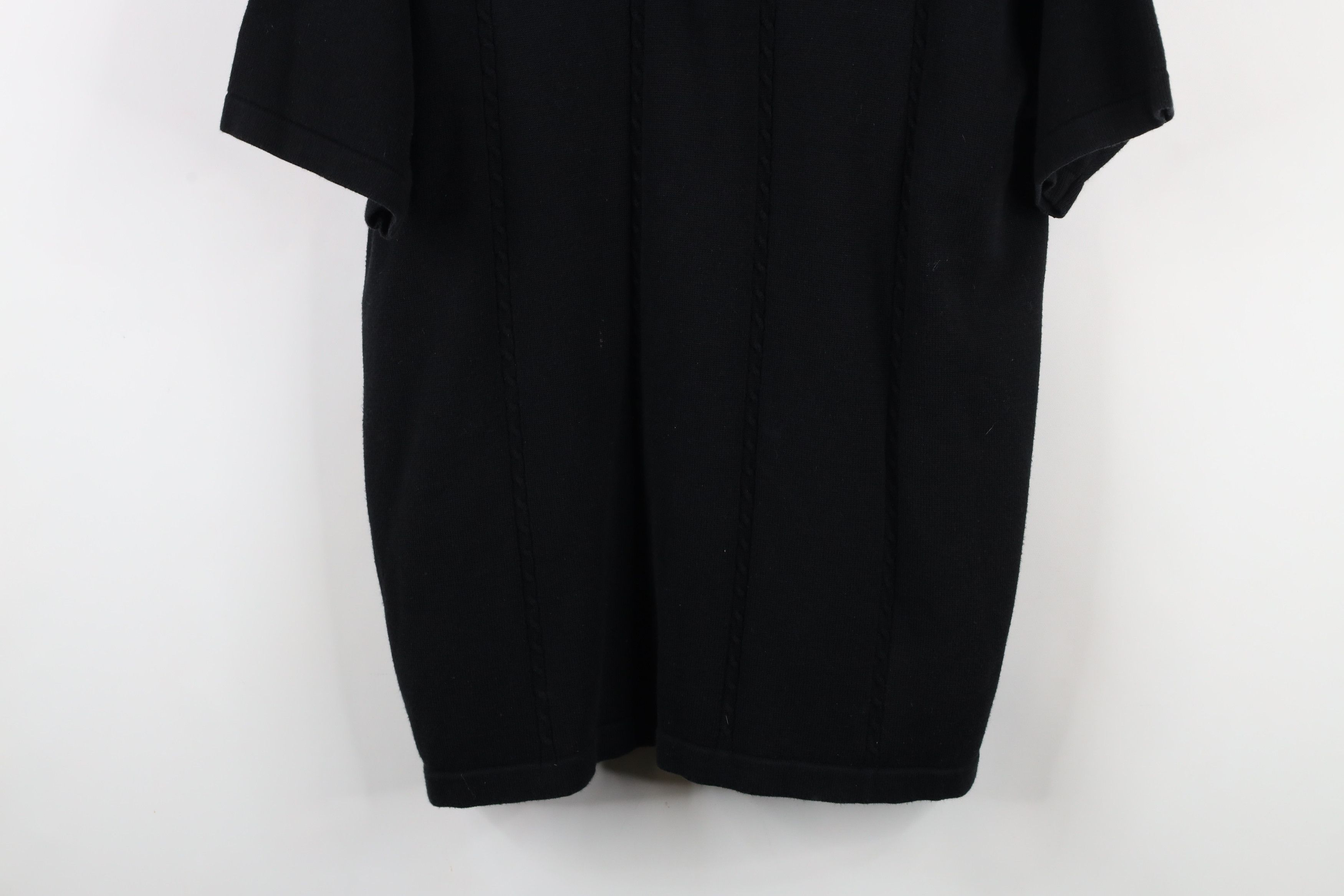Vintage Vintage 90s Streetwear Cable Knit Collared Polo Shirt Black Size US L / EU 52-54 / 3 - 3 Thumbnail