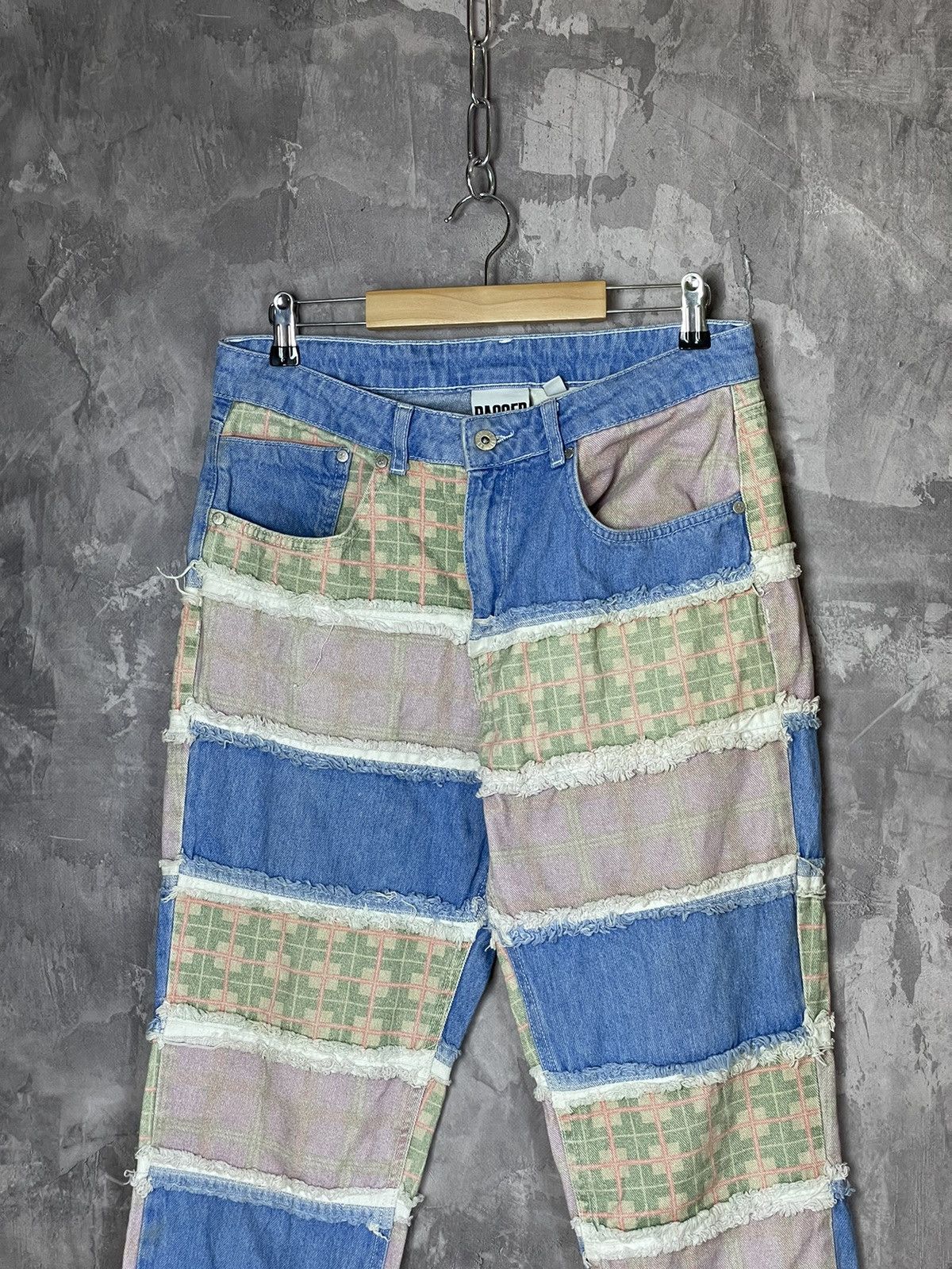 Japanese Brand Ragged Denim Y2K Distressed Style Knitted Denim Jeans Size 32" / US 10 / IT 46 - 3 Thumbnail