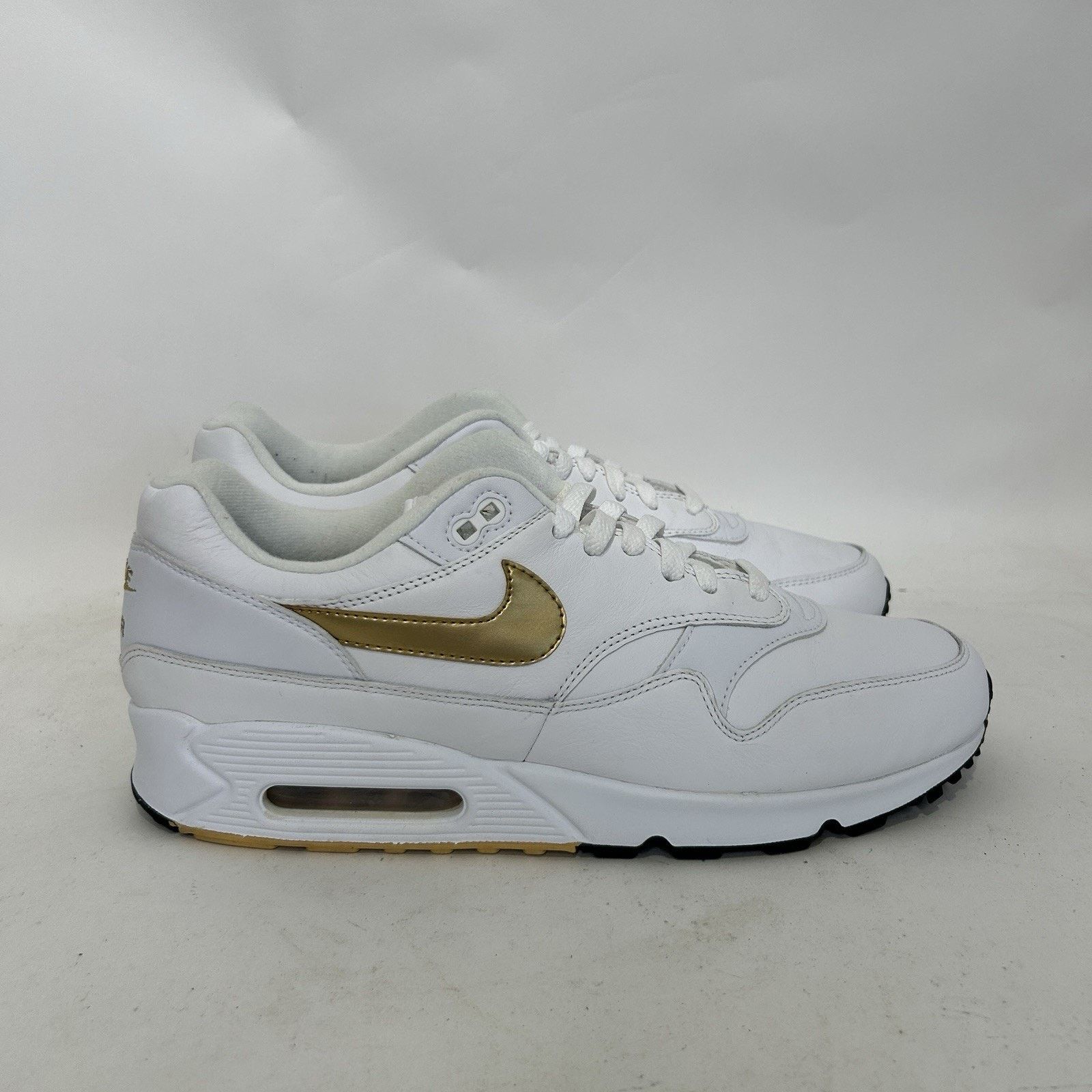 Nike Nike Air Max 90/1 “White Metallic Gold” AJ7695-102 Size US 11.5 / EU 44-45 - 4 Thumbnail