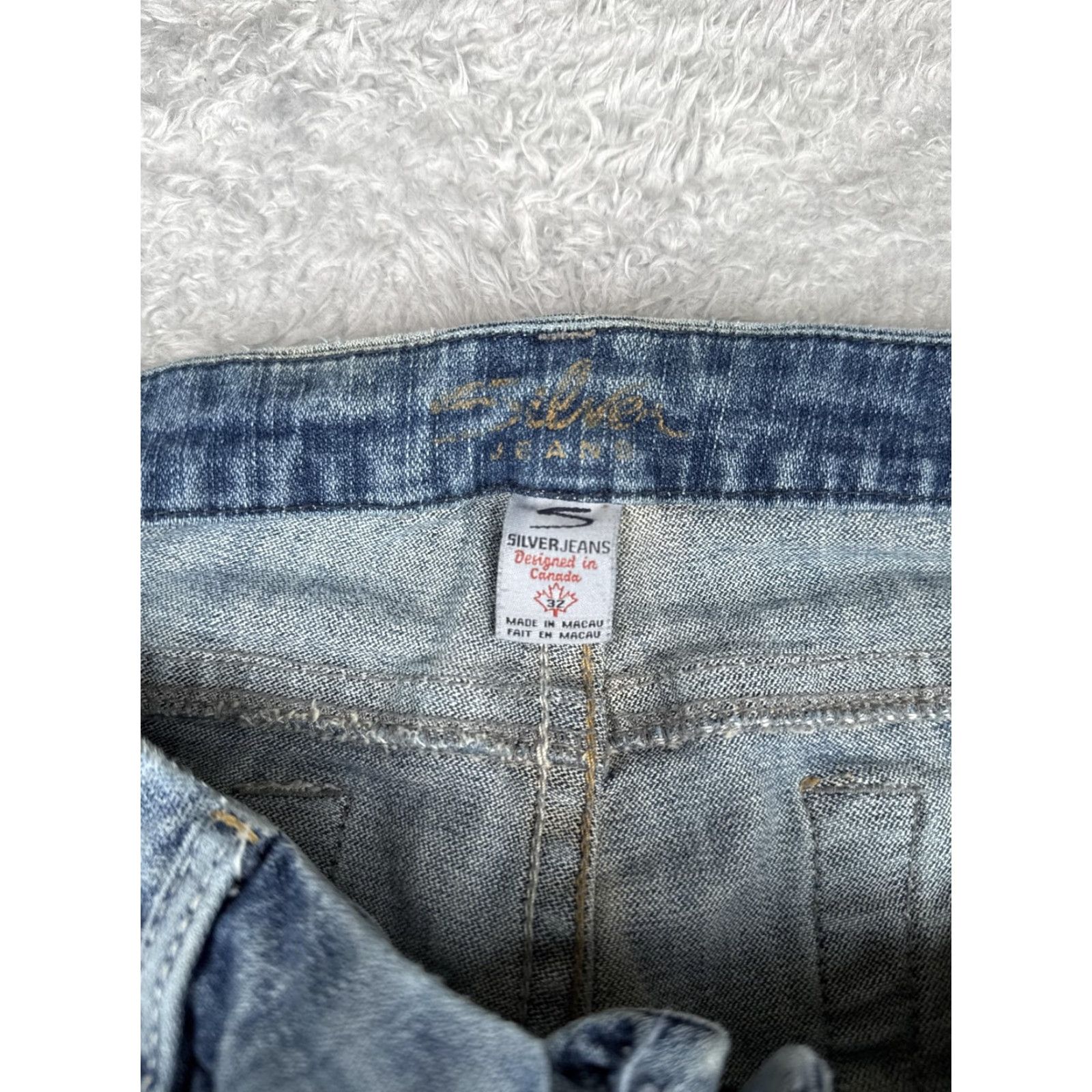Silver Jeans Co. Silver Jeans Co Jeans 32x32 Blue Bootcut Distressed Denim Flare Mid Womens Size 24" / US 00 / IT 34 - 6 Thumbnail