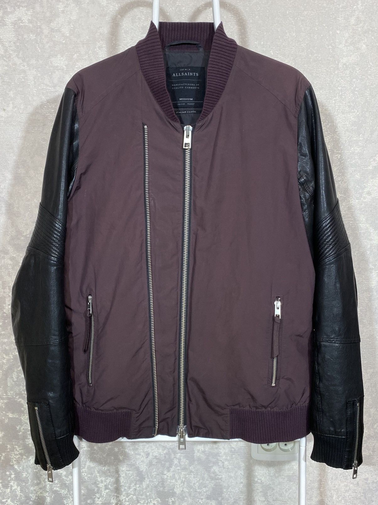 Allsaints × Diesel Allsaints Men Bomber Leather Jacket Size US M / EU 48-50 / 2 - 1 Thumbnail