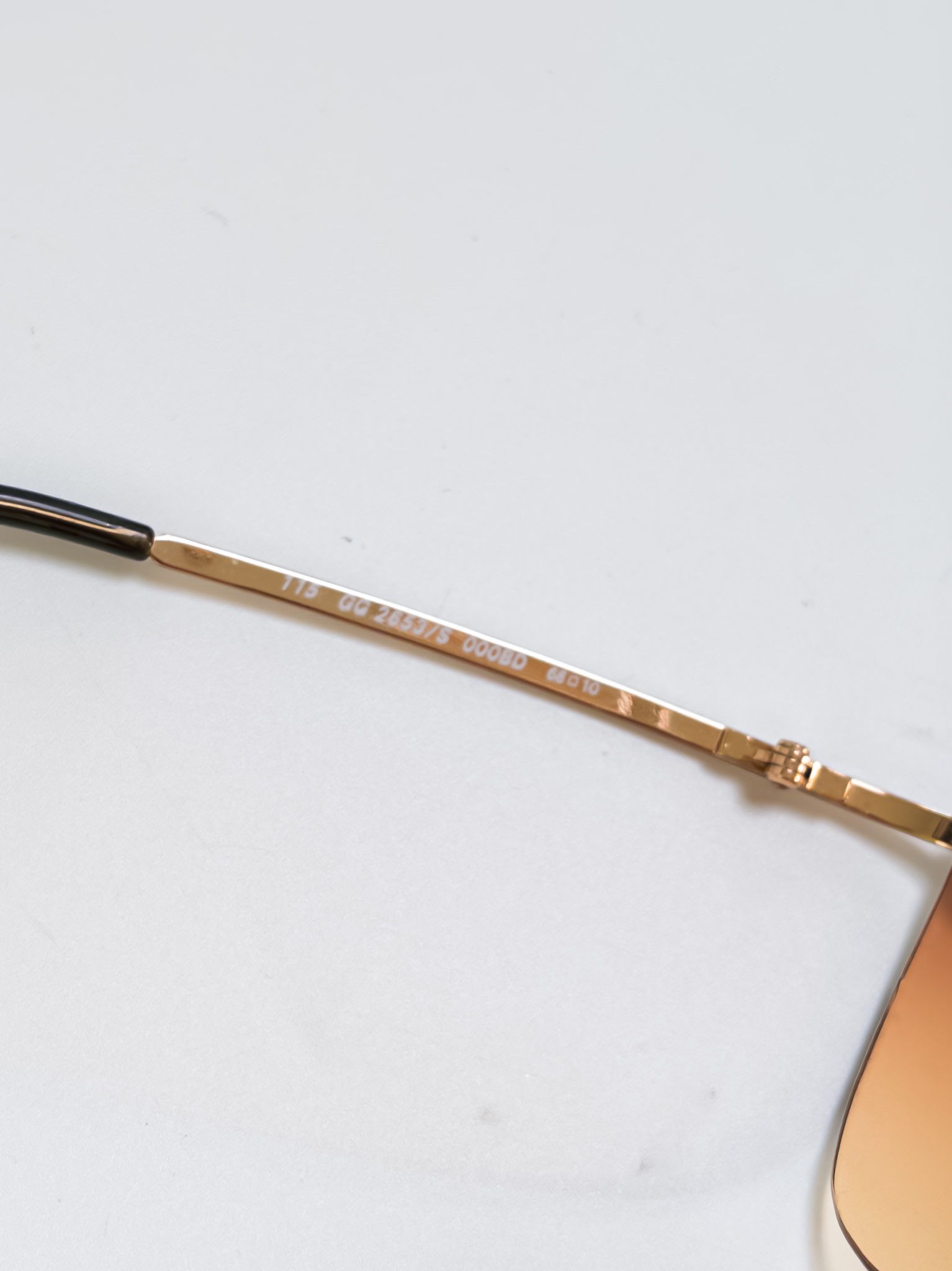 Vintage Authentic Gucci GG 2653/S Rimless Gradient Shield Sunglasses Brown GUCCI GG 2653/S Gold Rimless Shield Sunglasses Vintage – LAVINTA main image 4