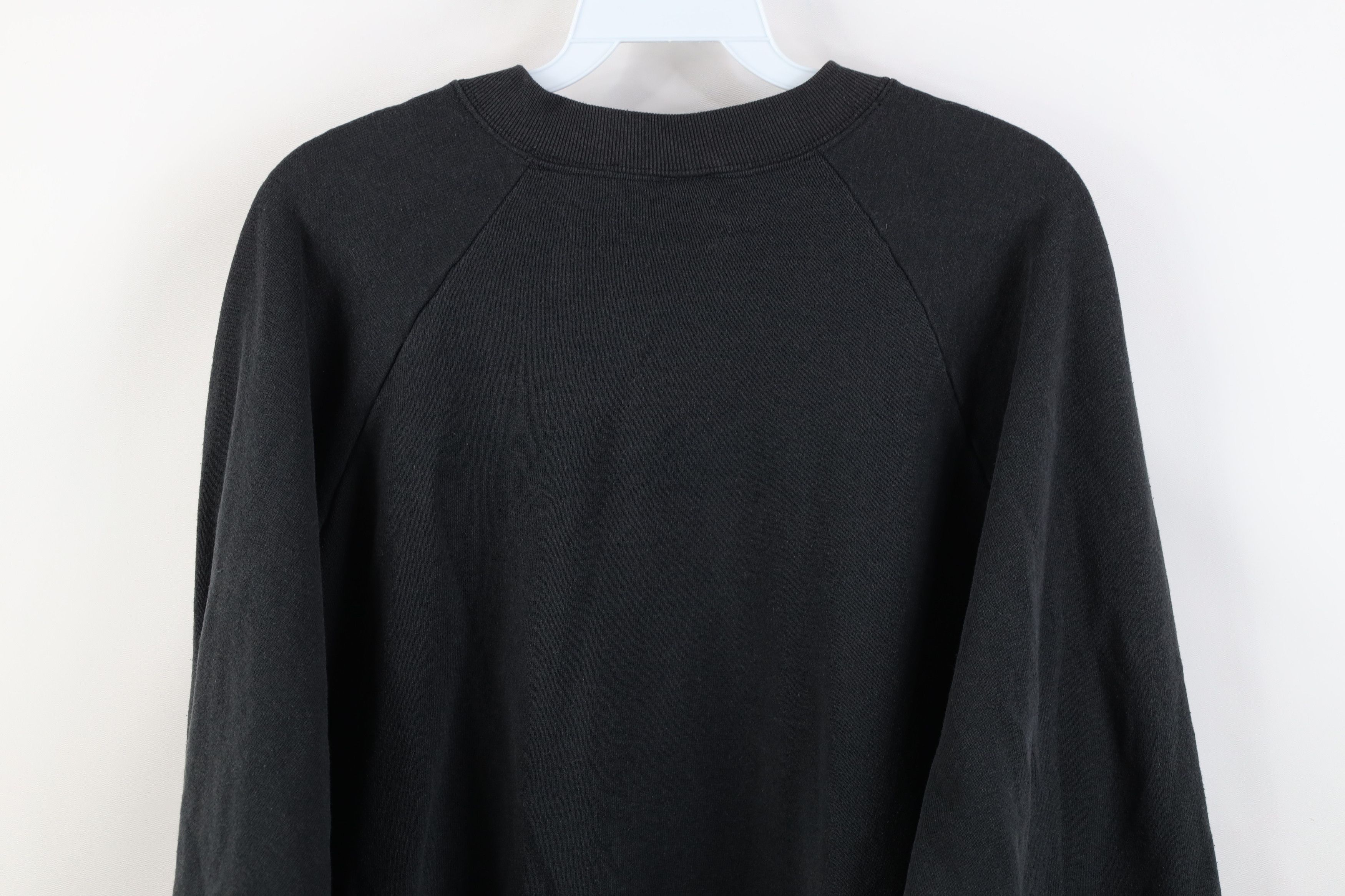 Vintage Vintage 90s Streetwear Blank Crewneck Sweatshirt Black USA Size 3XL / US 20-22 - 12 Thumbnail