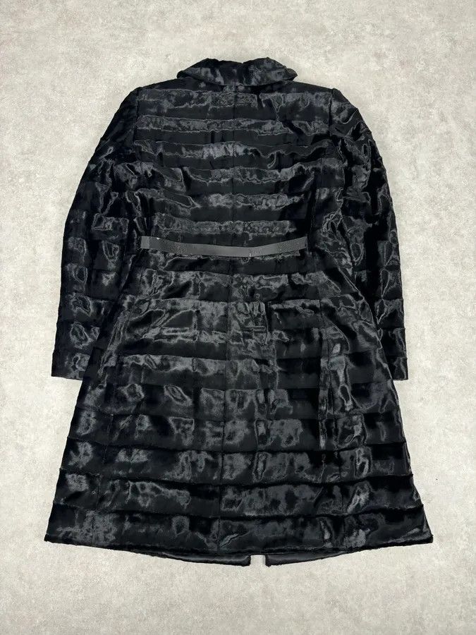 Armani Collezioni FW2009 Armani Collezioni Black Faux Fur Textured Long Coat Size M / US 6-8 / IT 42-44 - 5 Thumbnail