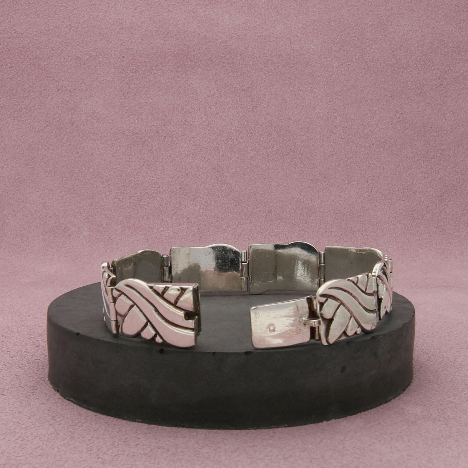 Sterling Silver sterling silver vintage panel link bracelet size 6.75in Size ONE SIZE - 3 Thumbnail