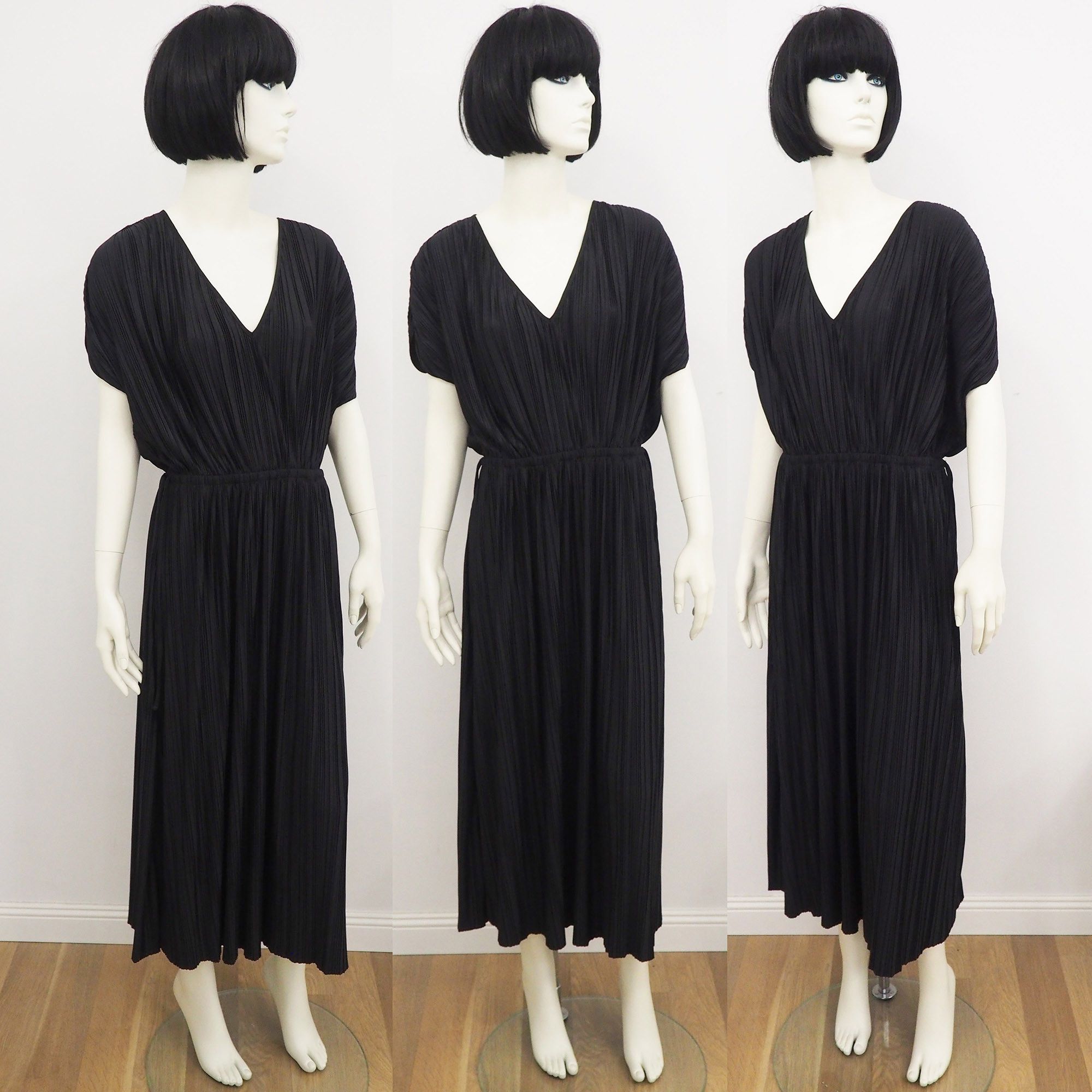 Hush Puppies Hush plisse pleated midi dress in black M Size M / US 6-8 / IT 42-44 - 3 Thumbnail