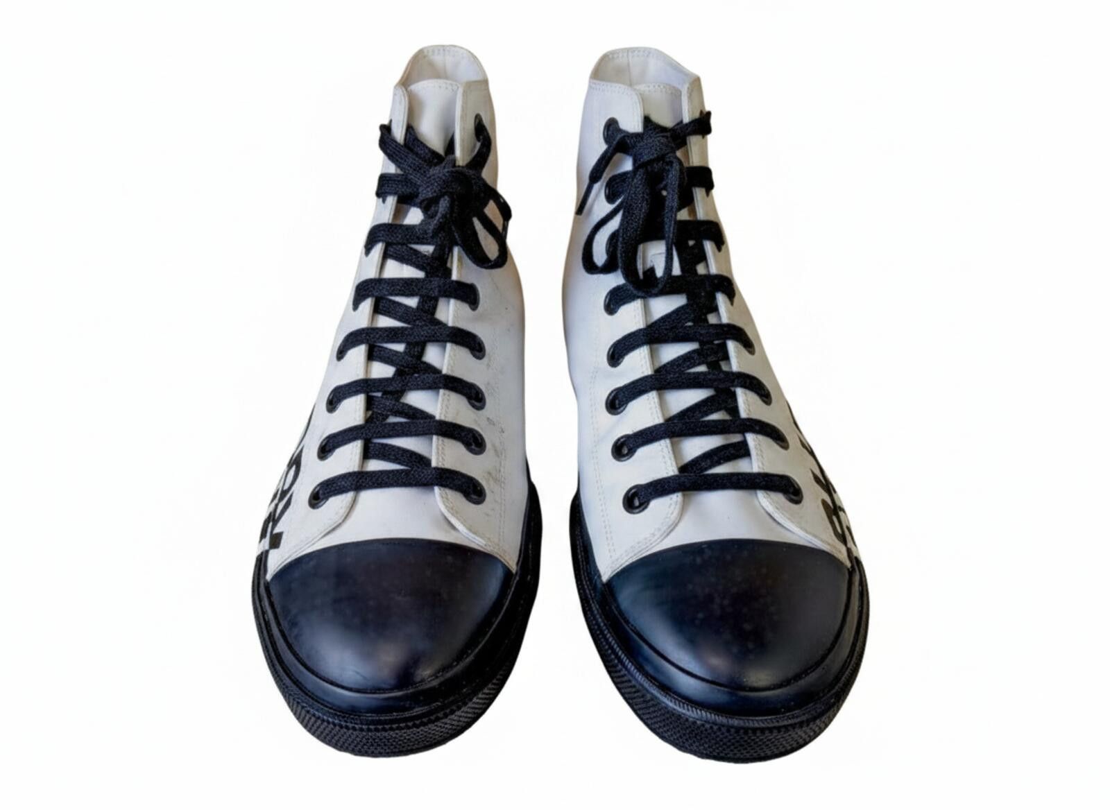 Burberry Burberry Larkhall High-Top Men Sneakers China White Black 13 Size US 13 / EU 46 - 2 Thumbnail