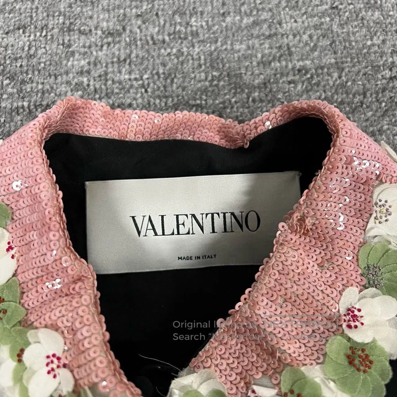 Valentino Valentino Floral Sequin Collar Long Sleeve Dress. Size S / US 4 / IT 40 - 5 Thumbnail