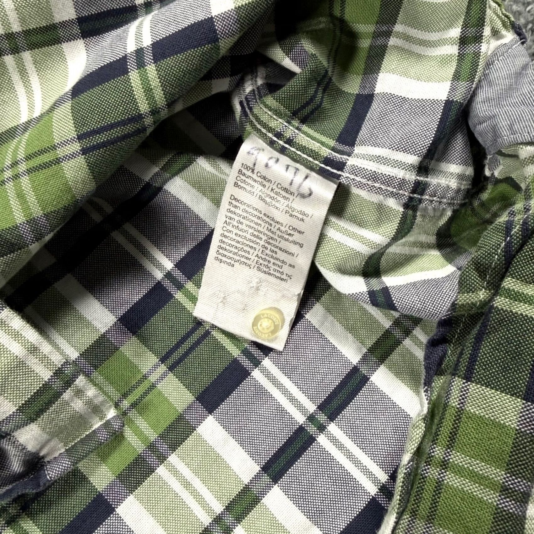 Lacoste Lacoste Shirt Mens Medium Green Plaid Multicolor Chest Logo Button Down Size US M / EU 48-50 / 2 - 5 Thumbnail