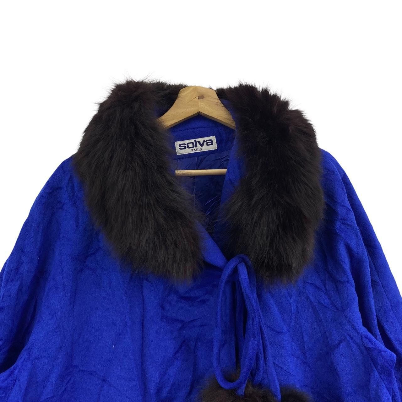 Vintage Vtg SOLVA PARIS DESIGNER Cashmere Angora Parka Trench Coat Size XL / US 12-14 / IT 48-50 - 3 Thumbnail