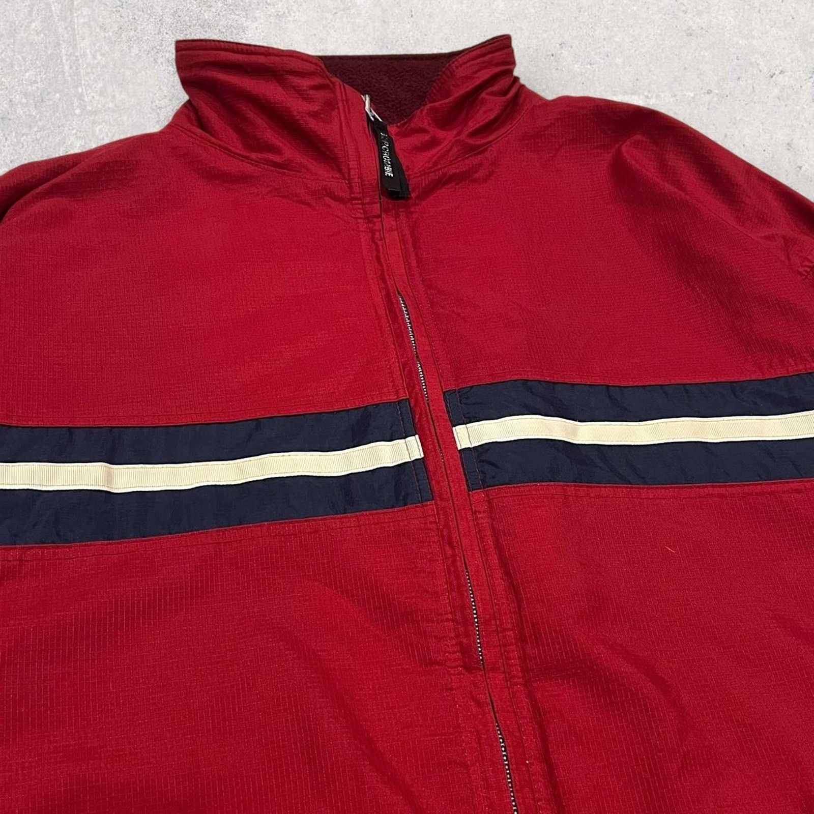 Abercrombie & Fitch Abercrombie & Fitch Vintage Red Striped Windbreaker Jacket Size US XXL / EU 58 / 5 - 4 Thumbnail