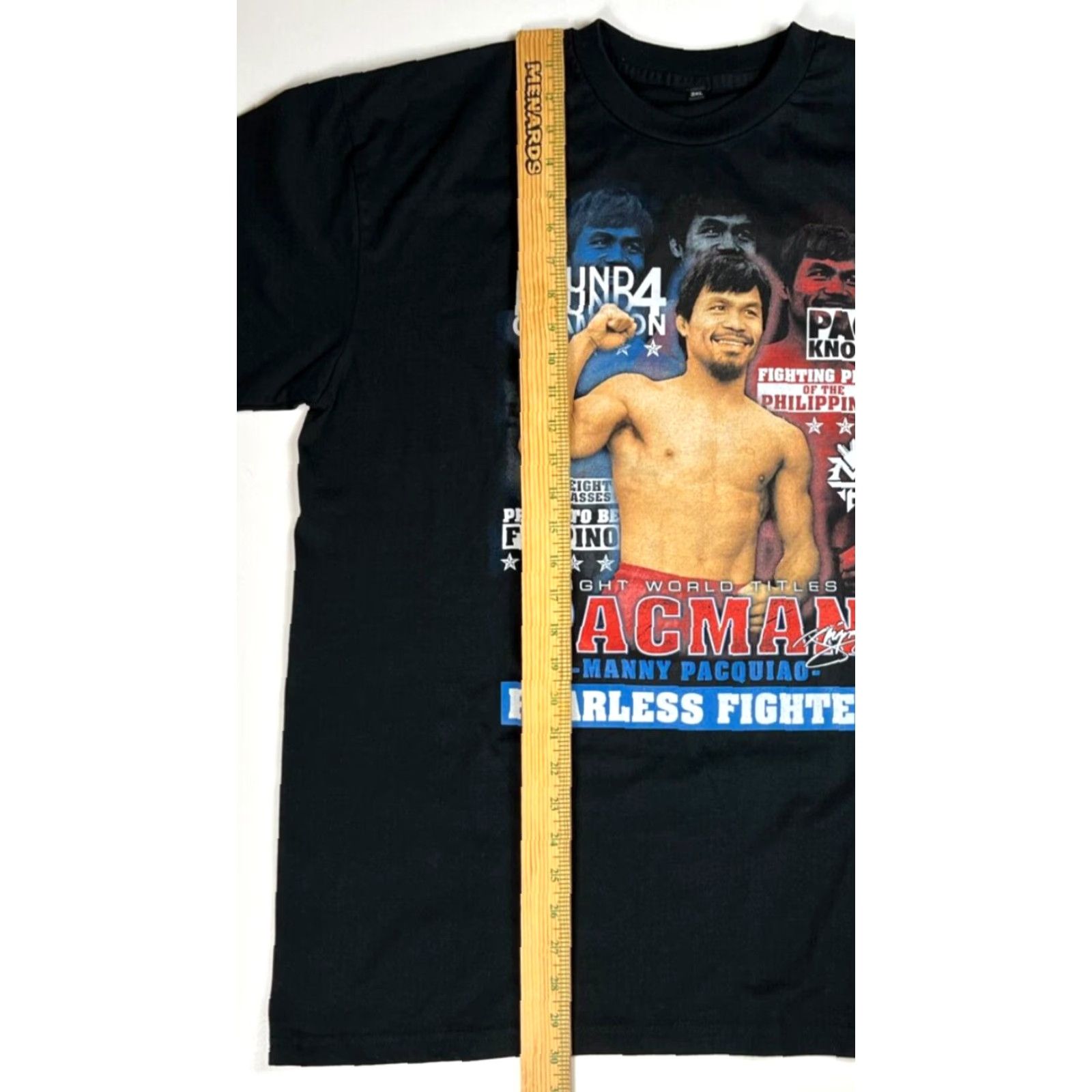 Vintage Men's T-Shirt Pacquiao Fearless Fighter Size 3XL Black Crew Neck Short Sleeve Sports Graphics Mens Size US XXL / EU 58 / 5 - 7 Thumbnail