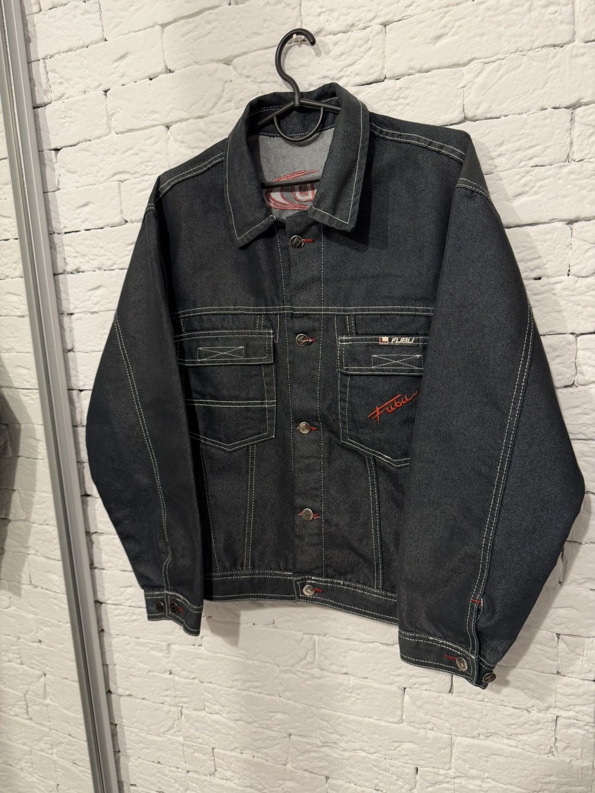 Fubu FUBU Y2K Denim Jacket Reflective Stitching Vintage Size M Size US M / EU 48-50 / 2 - 2 Thumbnail