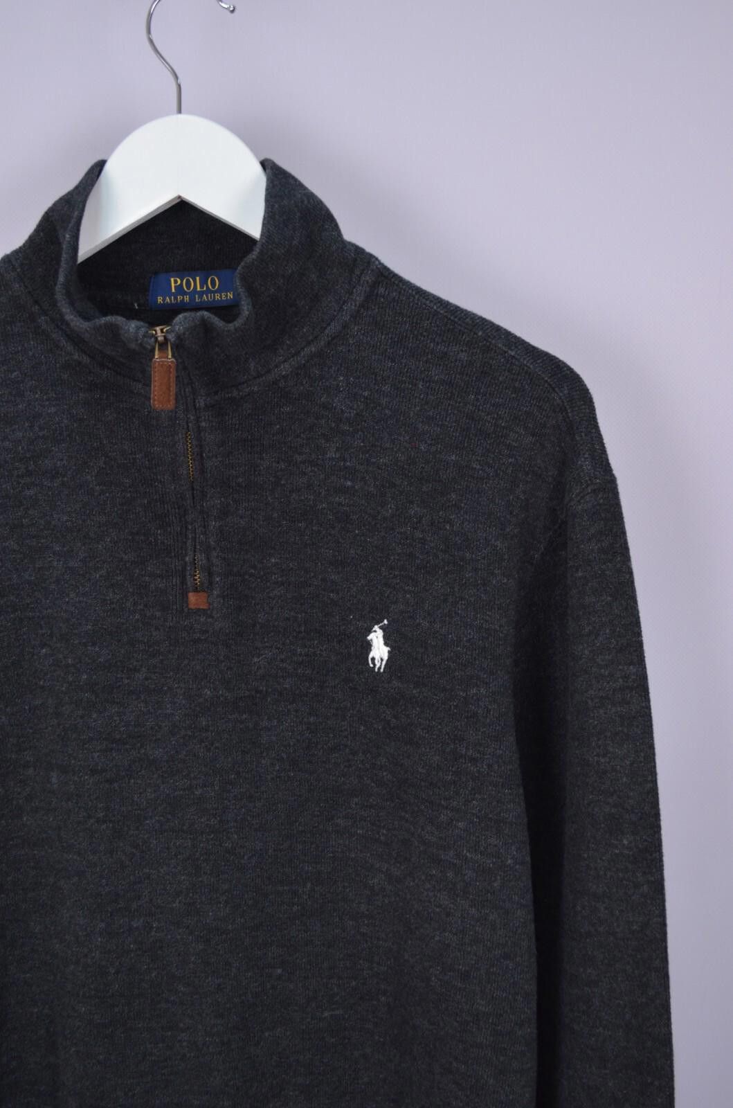 Polo Ralph Lauren Mens Polo Ralph Lauren Dark Grey 1/4 Zip Sweater Size M Size US M / EU 48-50 / 2 - 3 Thumbnail