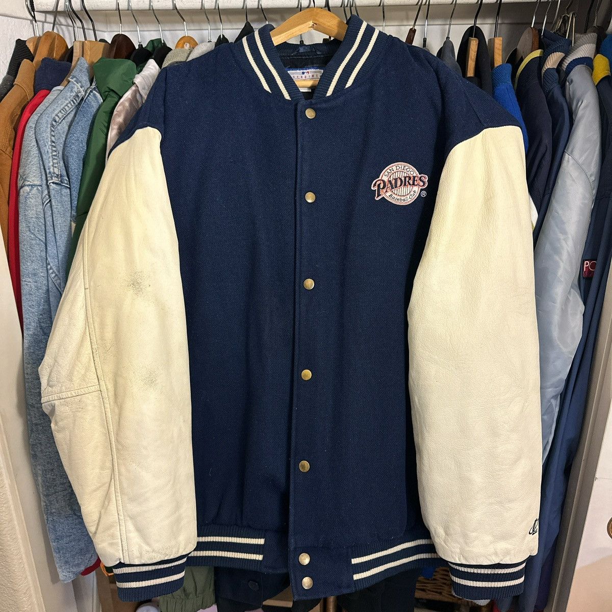 Logo 7 Vintage 2000 San Diego Padres Letterman Jacket Size US XL / EU 56 / 4 - 1 Thumbnail
