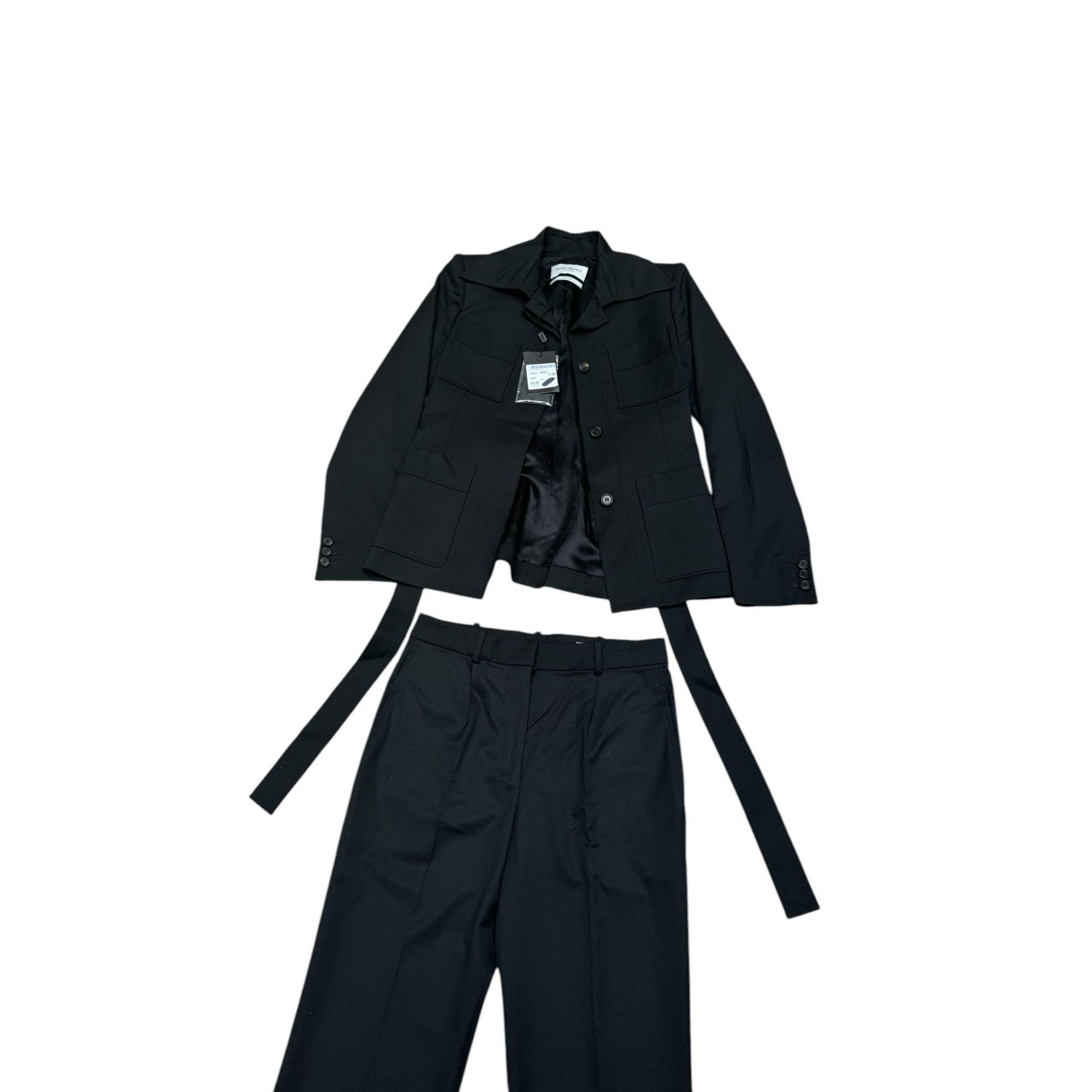 Yves Saint Laurent Black Saharian Wool Suit Size XS / US 0-2 / IT 36-38 - 4 Thumbnail