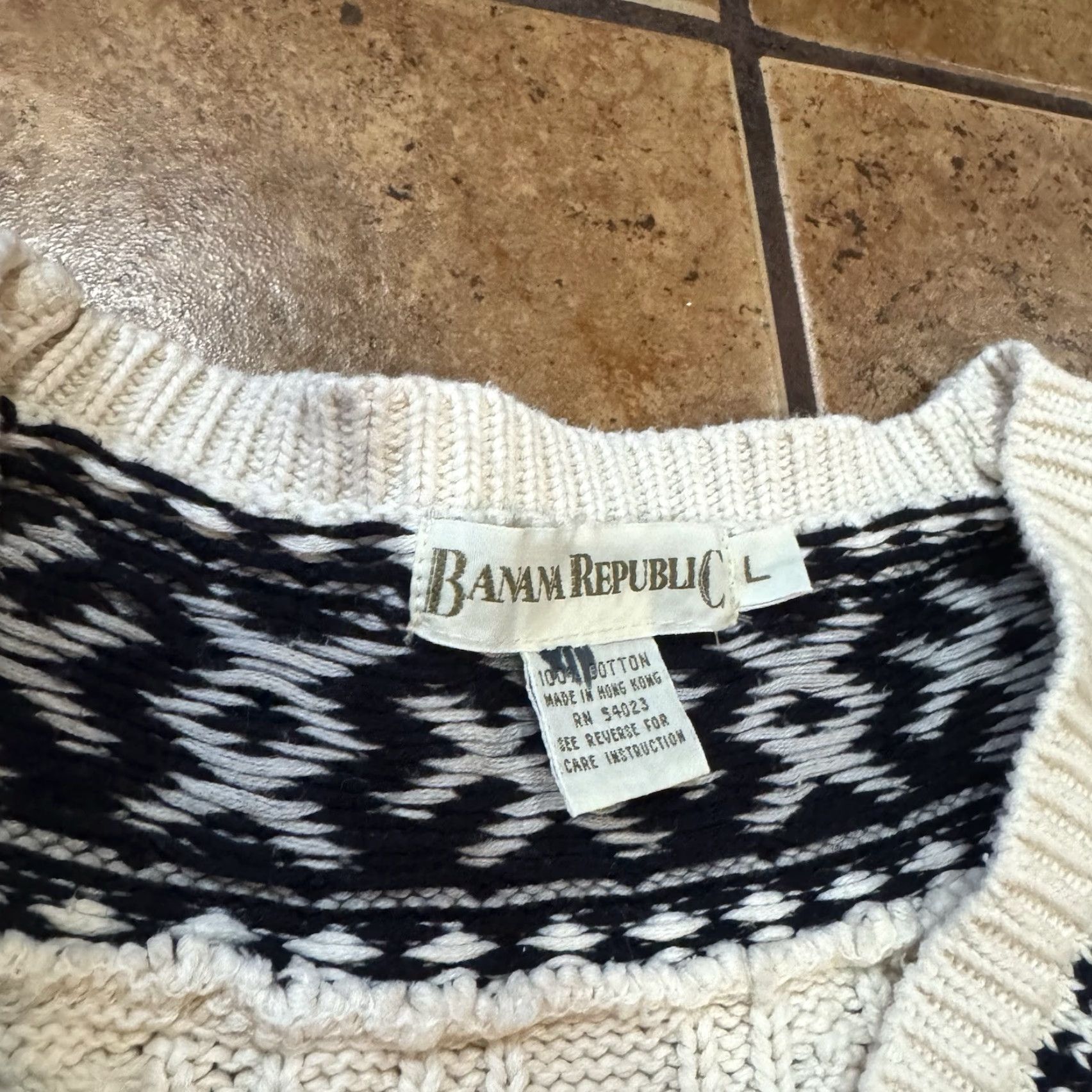 Banana Republic VINTAGE Banana Republic Varsity Tennis Sweater Men Cable Knit L Ivory 90s Preppy Ivy League Pickleball Tennis Pullover V-Neck Sweatshirt Mens Large Size US L / EU 52-54 / 3 - 5 Thumbnail