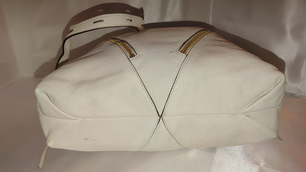 Rebecca Minkoff Rebecca Minkoff Moto Double Zip White Leather Hobo Bag Size ONE SIZE - 6 Thumbnail