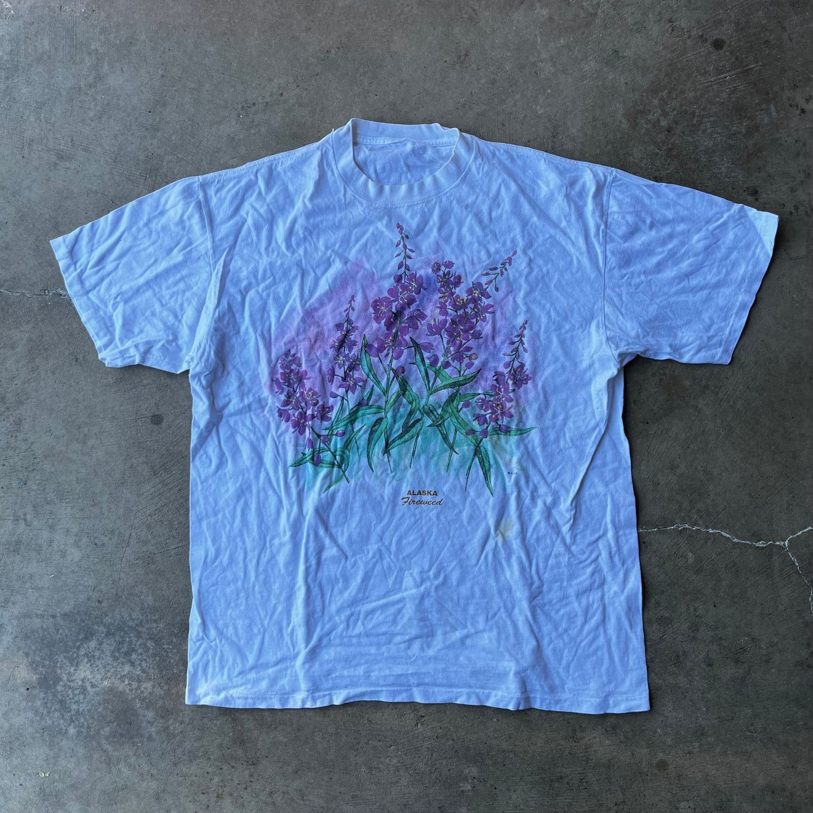Vintage VINTAGE ALASKA FINEWEED GRAPHIC NATURE SHIRT WHITE LARGE 90S Size US L / EU 52-54 / 3 - 1 Thumbnail
