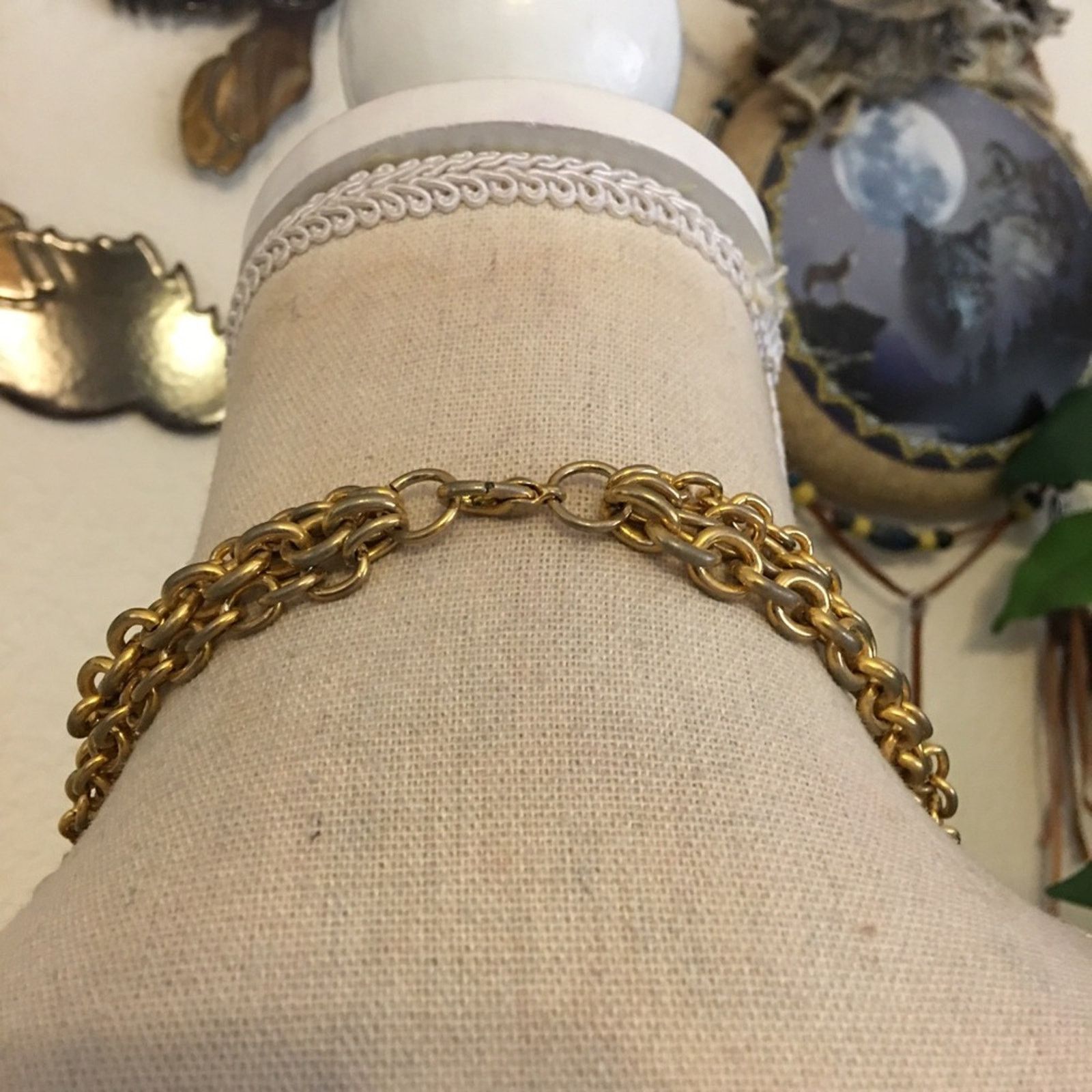 Vintage Vintage triple layer gold chain pearl necklace Size ONE SIZE - 5 Thumbnail
