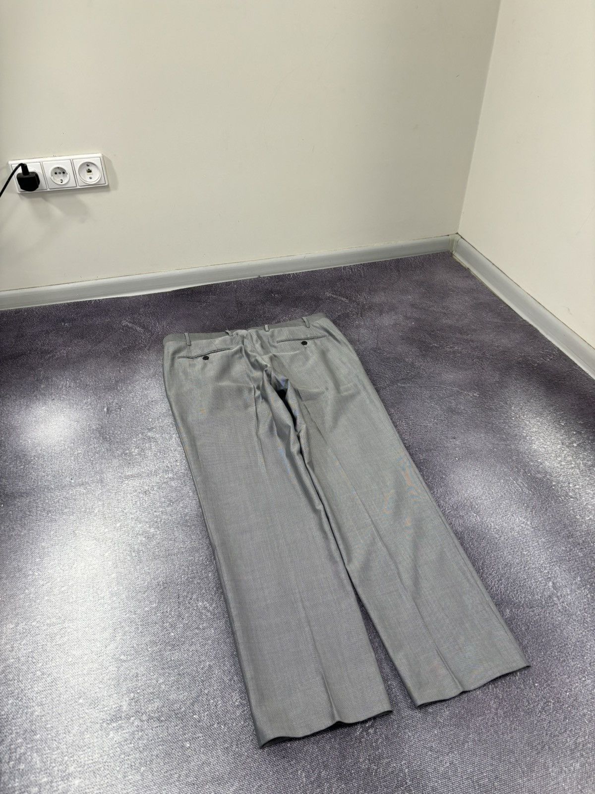 Corneliani Corneliani Men’s Birdseye Pattern Gray Wool Silk Dress Pants Size US 36 / EU 52 - 15 Thumbnail