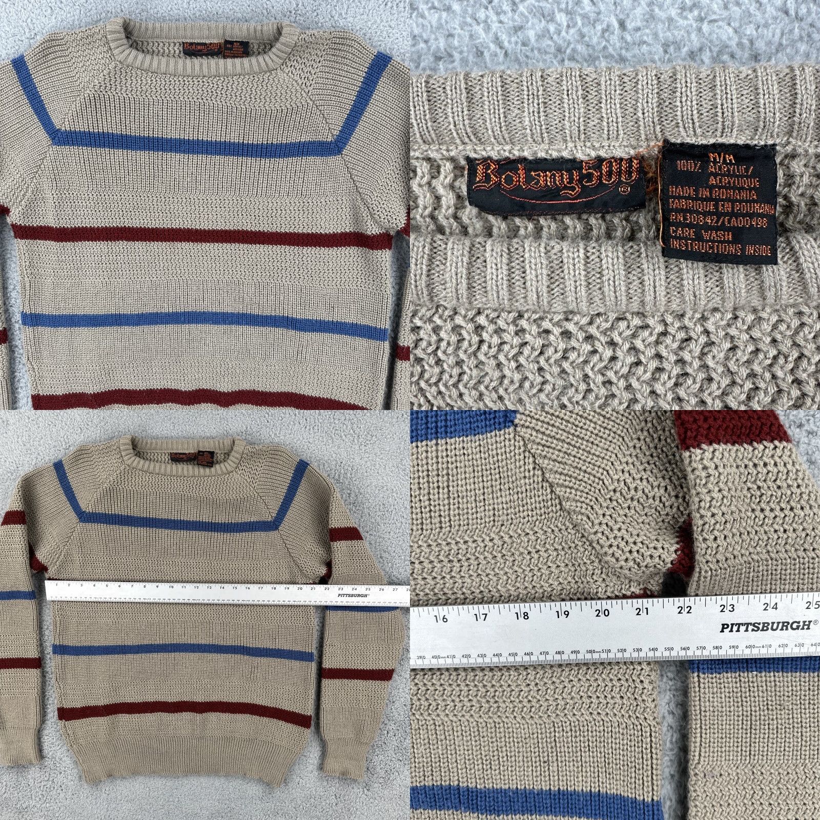 Vintage VINTAGE Botany 500 Mens Size Medium 90s Pullover Striped Acrylic Sweater Grandpa Size US M / EU 48-50 / 2 - 8 Thumbnail