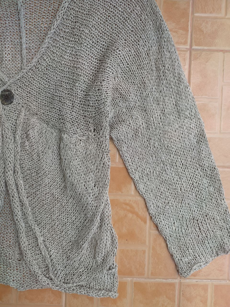 Issey Miyake PLANTATION CROCHET KNIT CARDIGAN BEIGE SIZE M Size M / US 6-8 / IT 42-44 - 4 Thumbnail