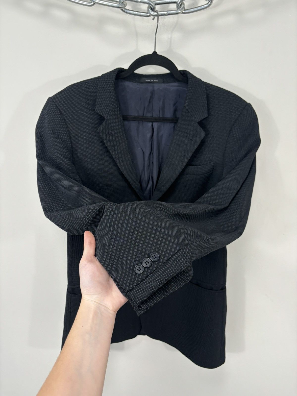 Emporio Armani Emporio Armani Men’s Birdseye Weave Gray Wool Blazer Jacket Size 40R - 10 Thumbnail