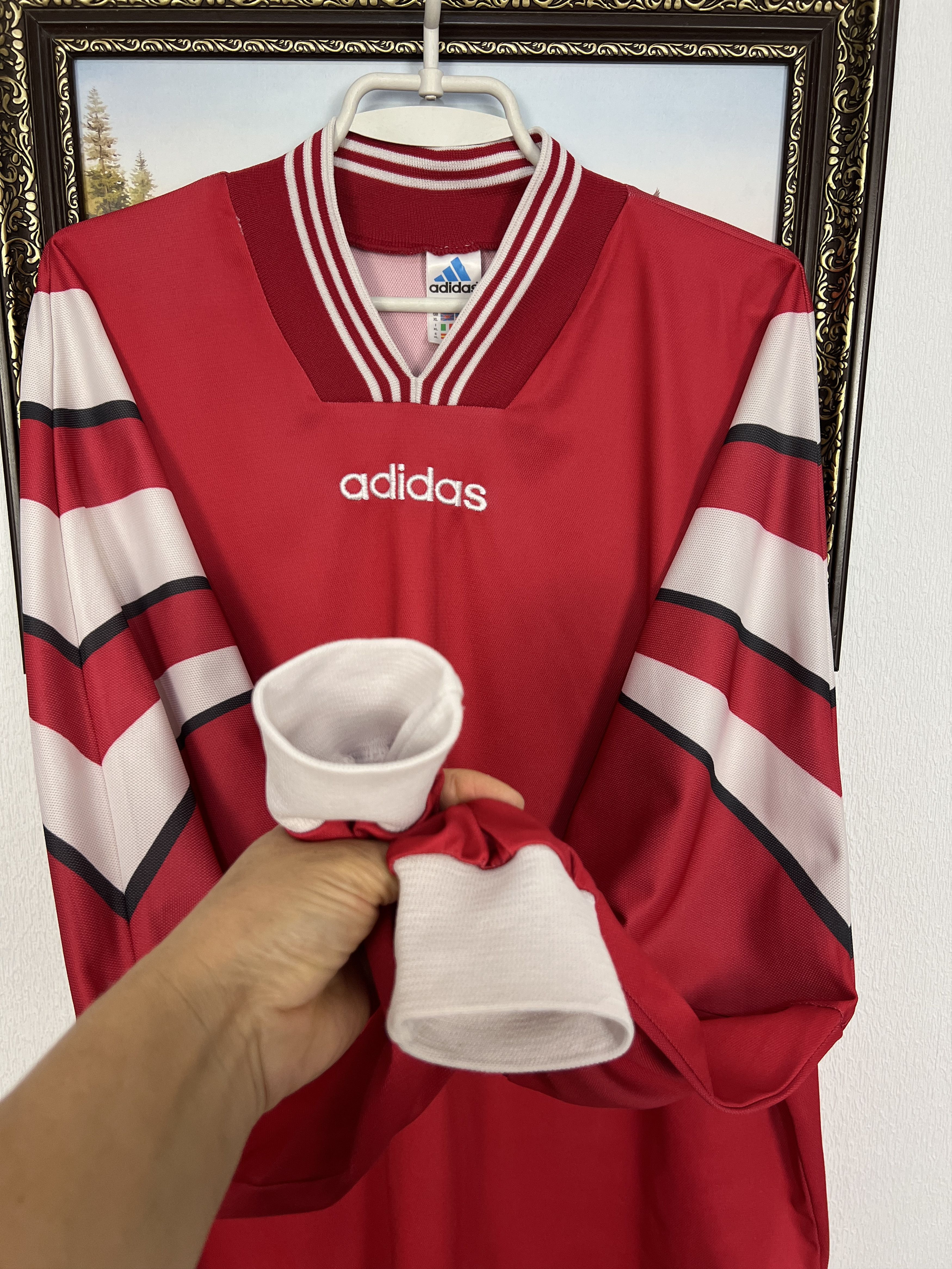 Adidas Vintage Football Template Shirt Soccer Long Sleeve Jersey Size US XL / EU 56 / 4 - 7 Thumbnail